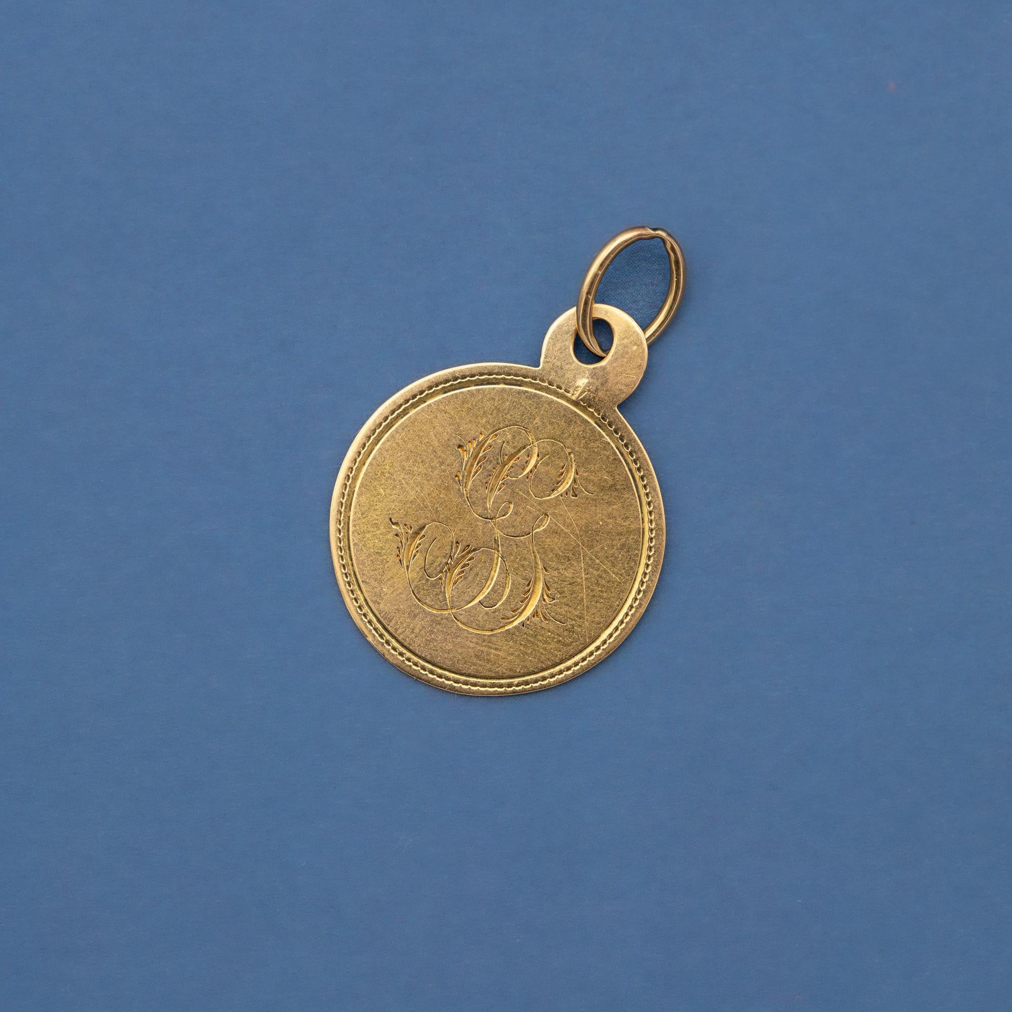 French Antique Virgin Mary - 18k Gold Medal - Rare Religious Catholic Charm 2