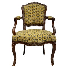 French Antique Walnut Louis XV Armchair, c. 1770