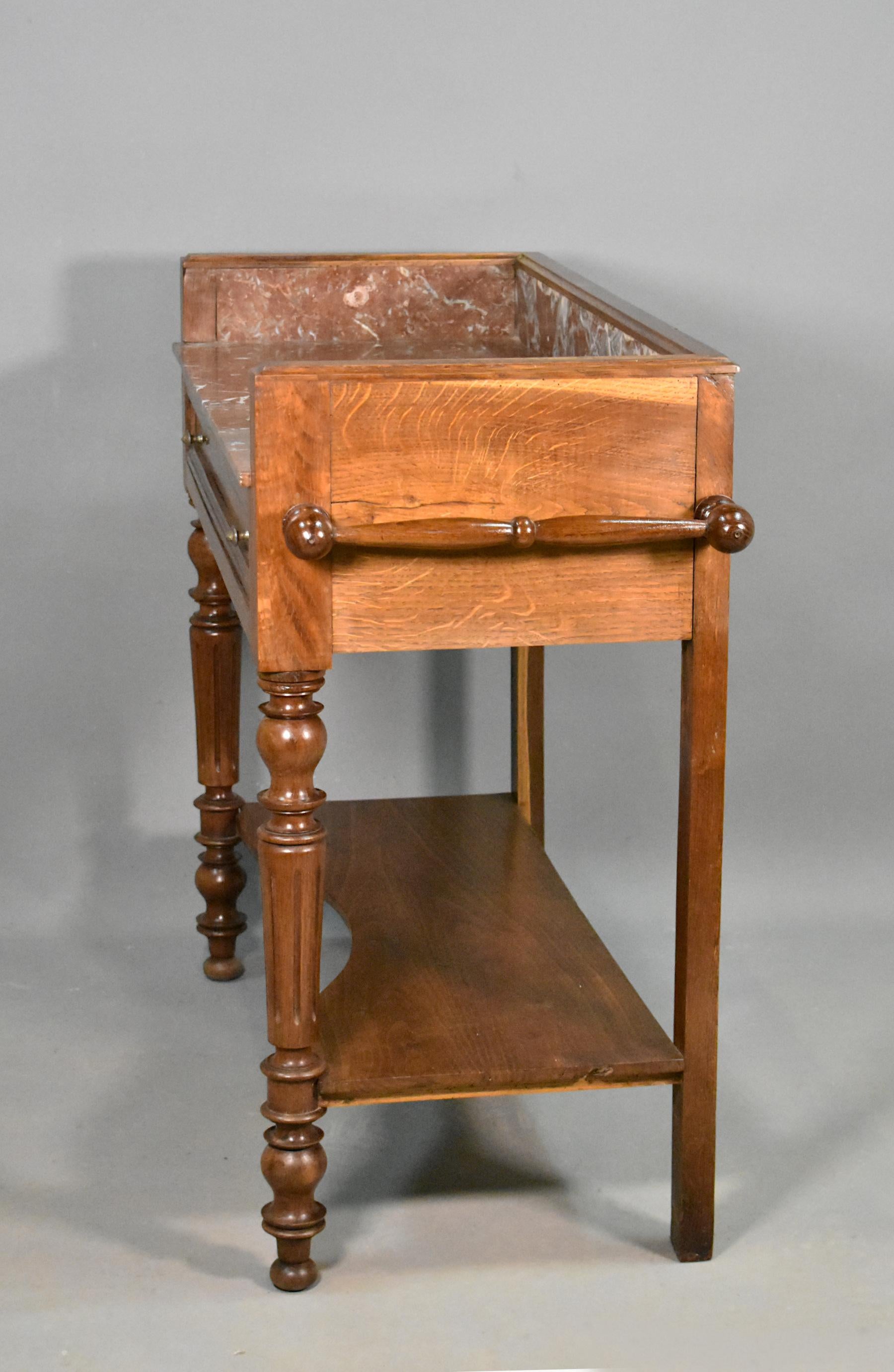 French Antique Washstand in Oak Louis Philippe Style 5