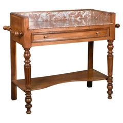French Antique Washstand in Oak Louis Philippe Style