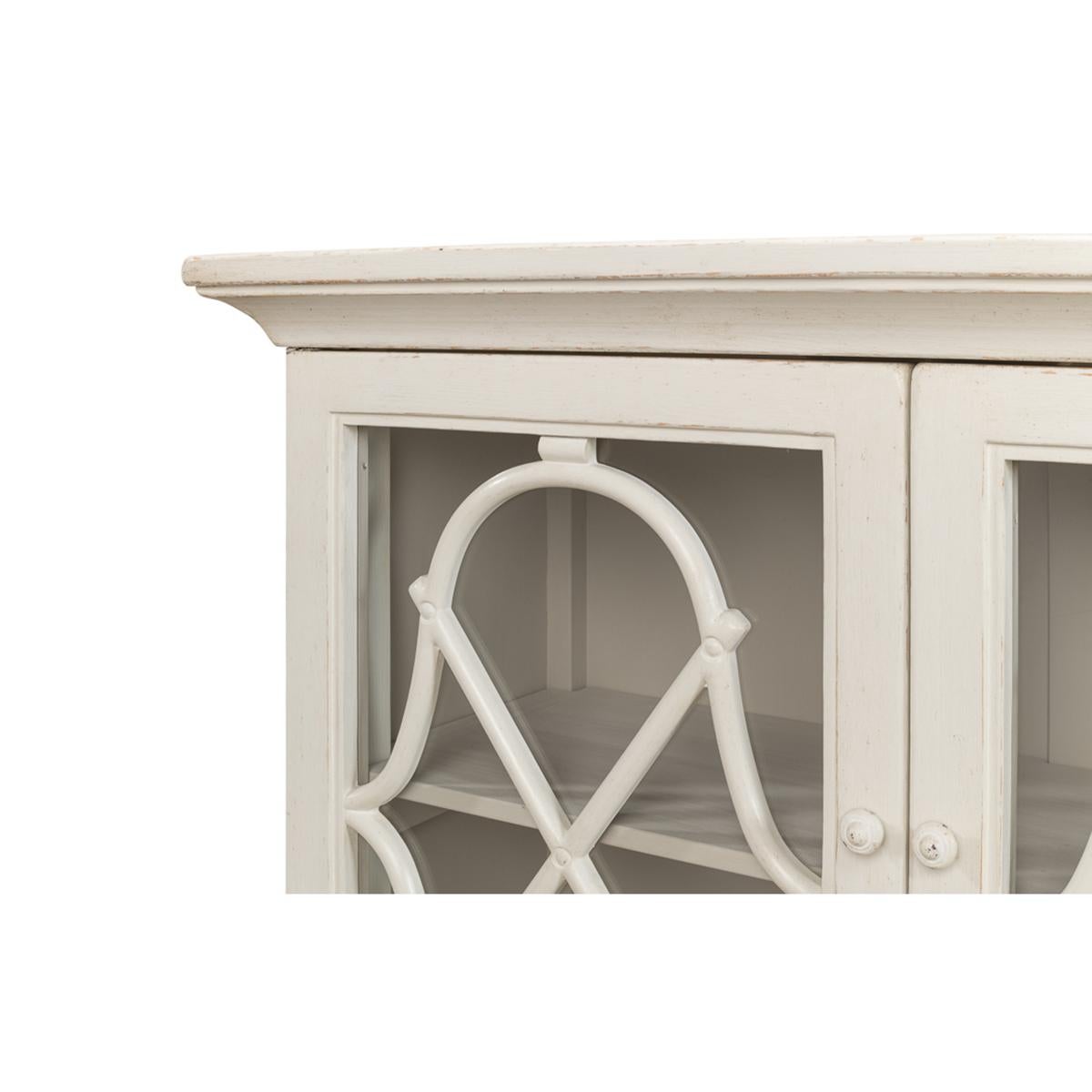Wood French Antique White Credenza For Sale