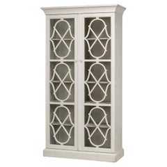 French Antique White Display Cabinet