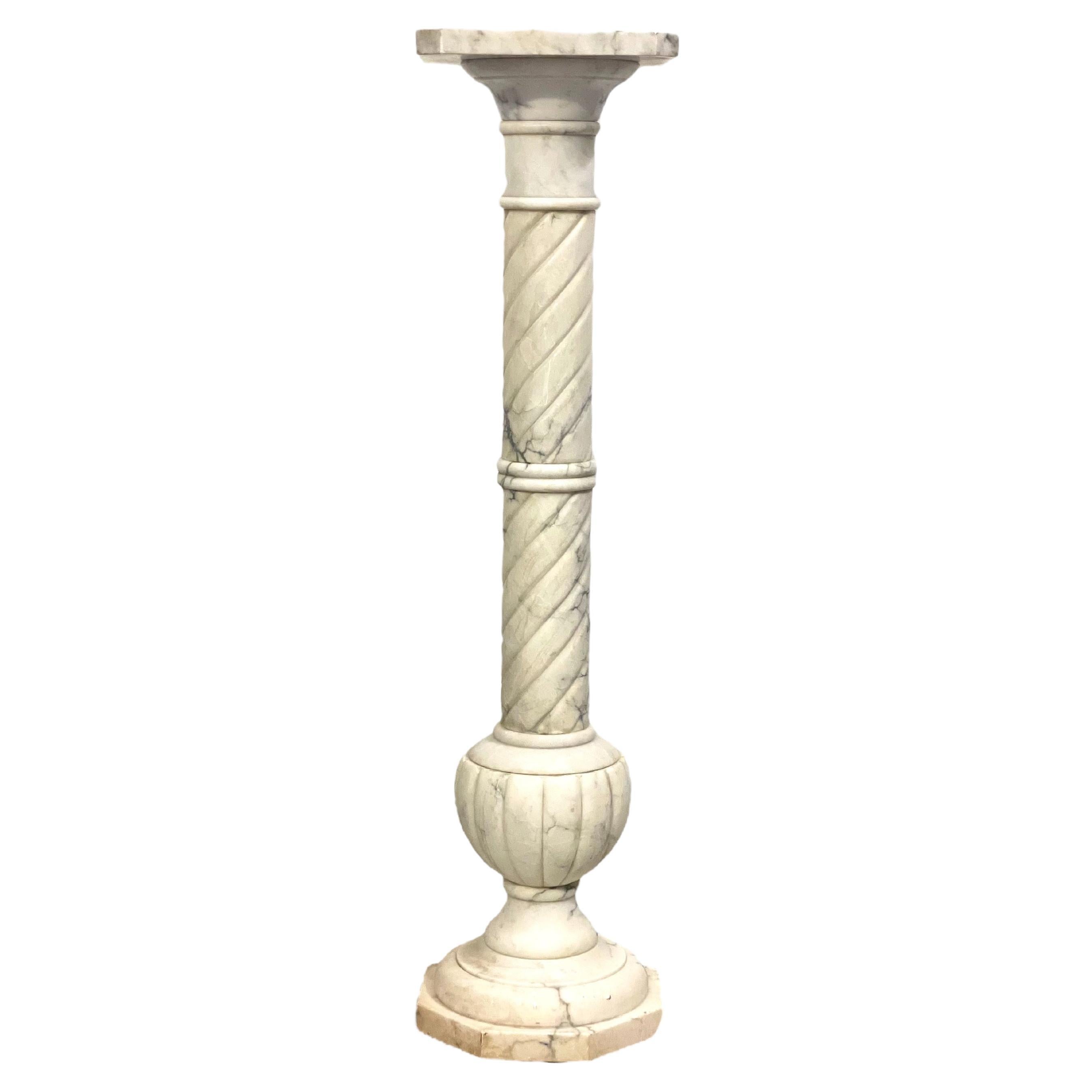 Antique French Marble and Brass Pedestal Stand For Sale at 1stDibs marble pedestal stand for
