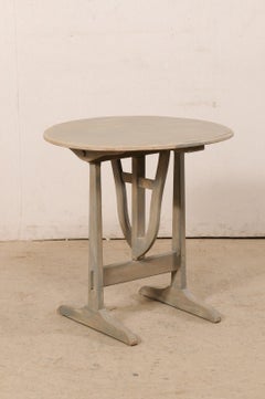 French Antique Wine Tasting Table with Butterfly Support, Cute Size
