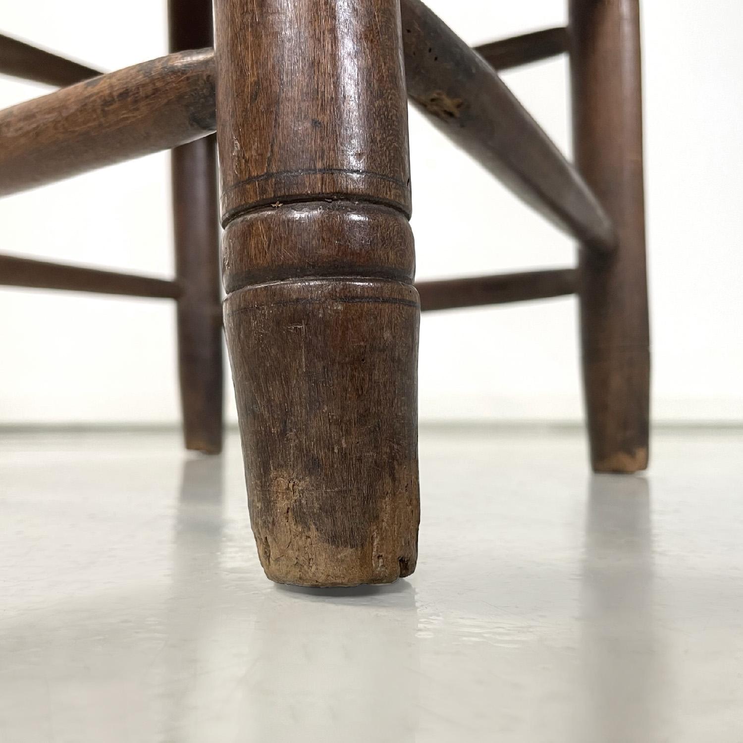 Französisch antiken Holz Eiche und Stroh Stuhl mit Armlehnen Dekorationen, Ende 1800er im Angebot 8