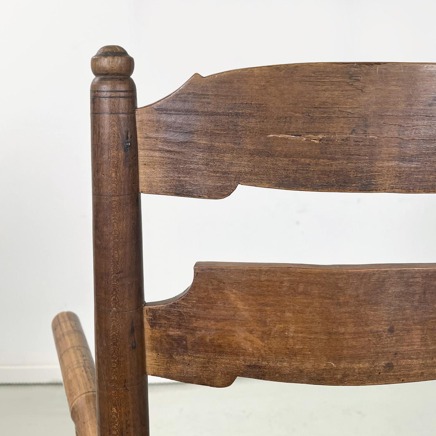 Französisch antiken Holz Eiche und Stroh Stuhl mit Armlehnen Dekorationen, Ende 1800er im Angebot 1