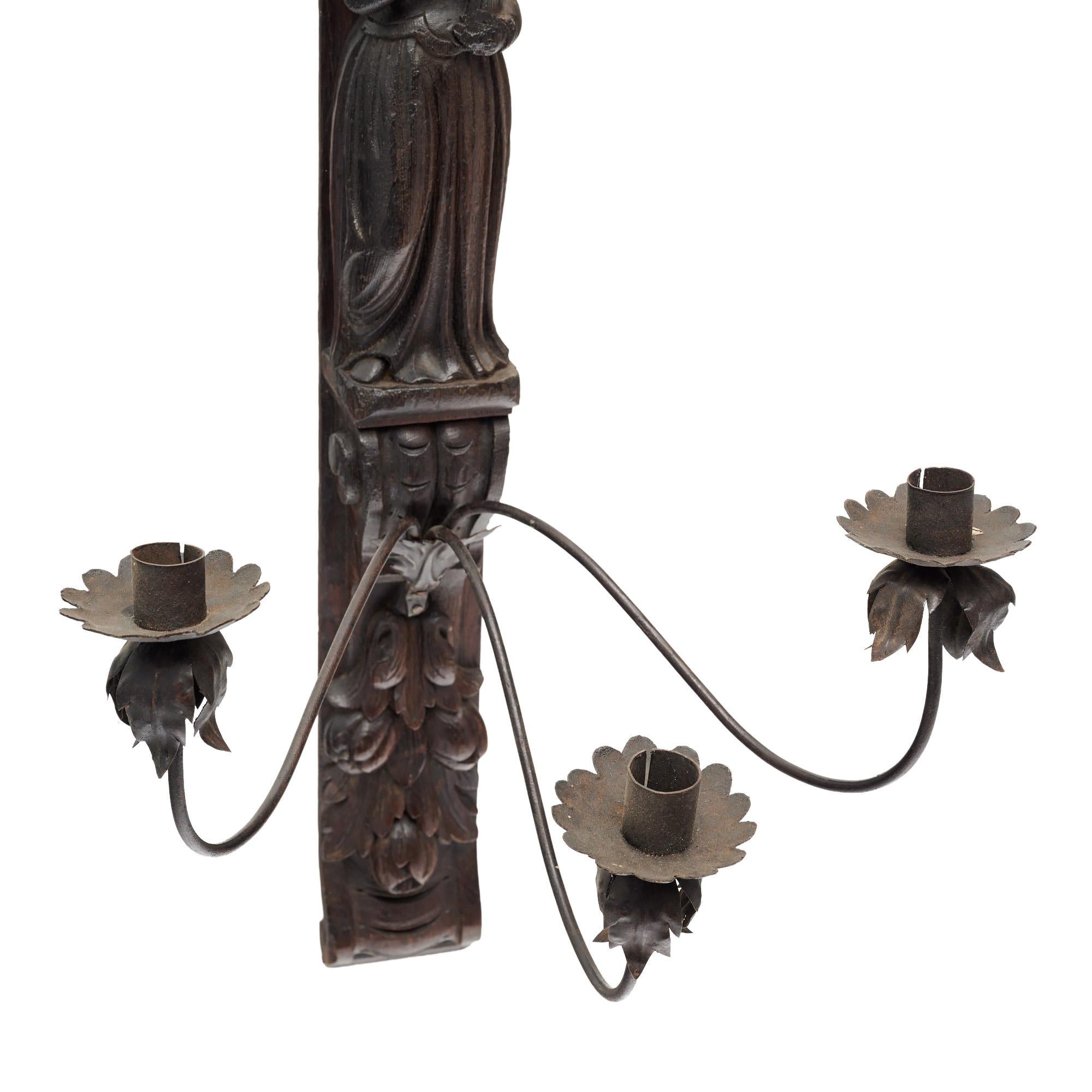Scontrino a candela in legno Antique French in vendita 2