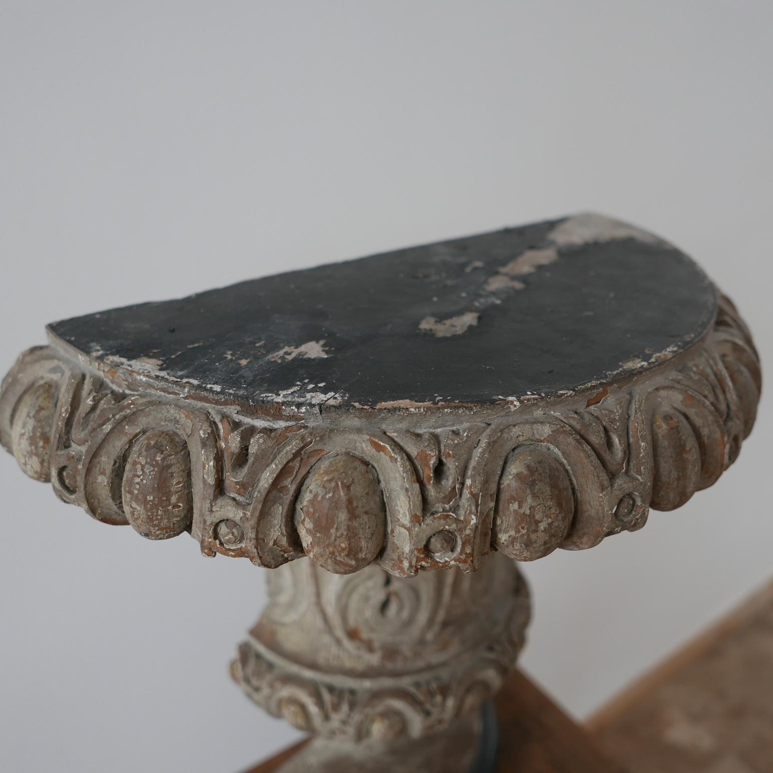 French Antique Wooden Decorative Urn Shelf or Plinth  2