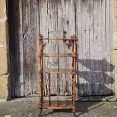 French Antique wooden - Shelf-Etagere on Castors-Victorian Console-Shelf 1920s