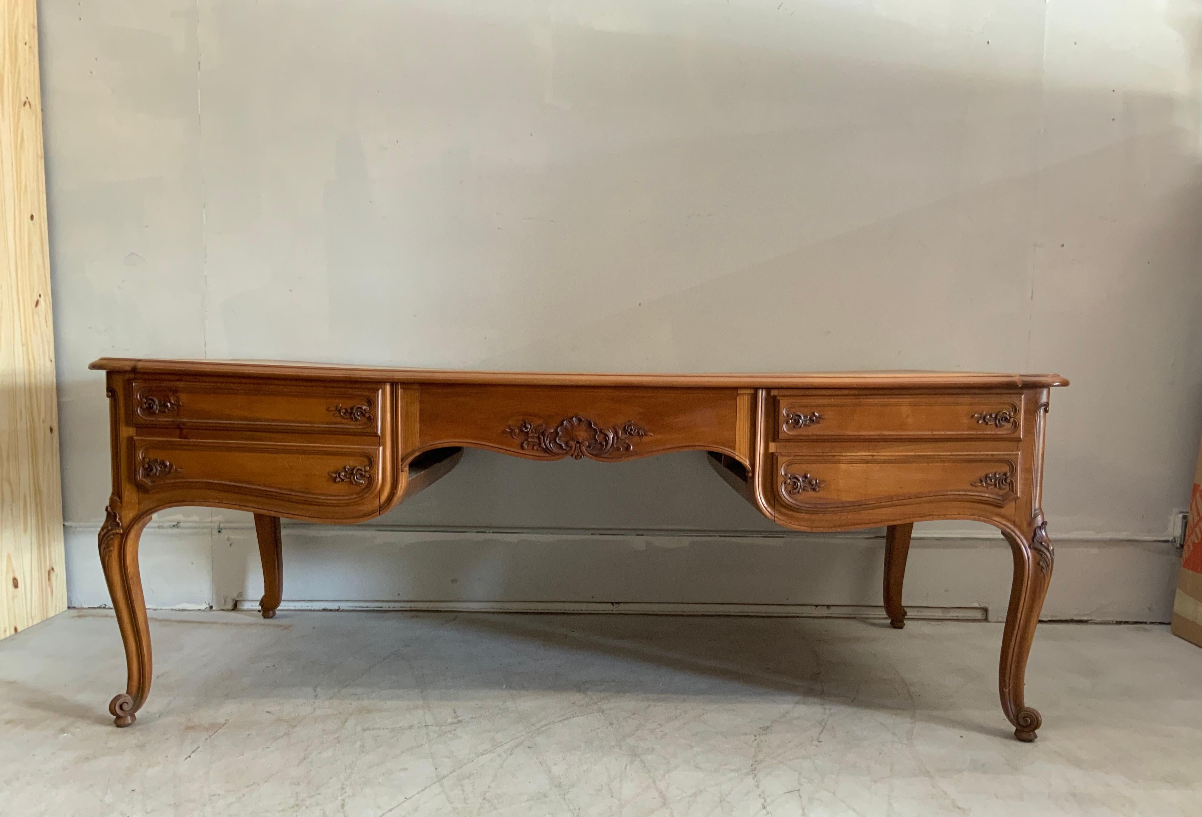 Louis XIV French Antique Writing Desk Louis XV Style, Varnished and in Walnut
