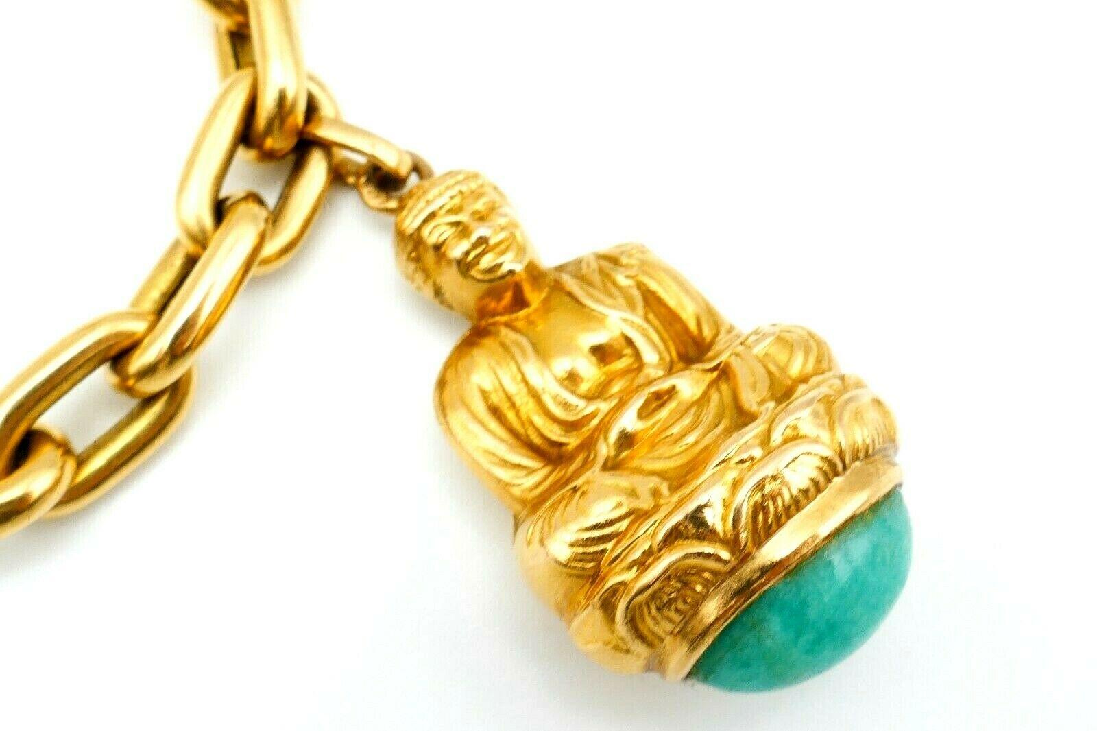 French Antique Yellow Gold Gemstones Charm Bracelet 1