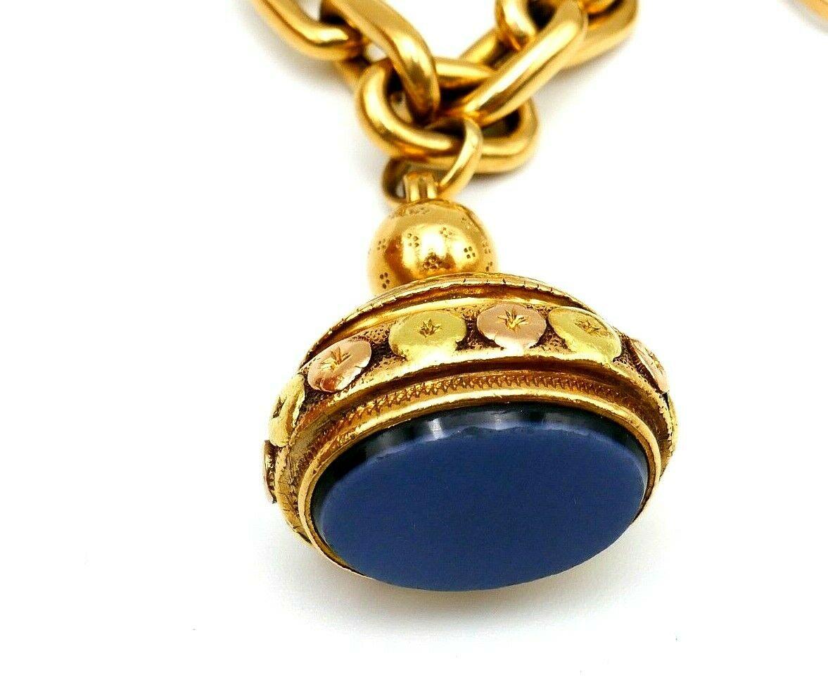 French Antique Yellow Gold Gemstones Charm Bracelet 2