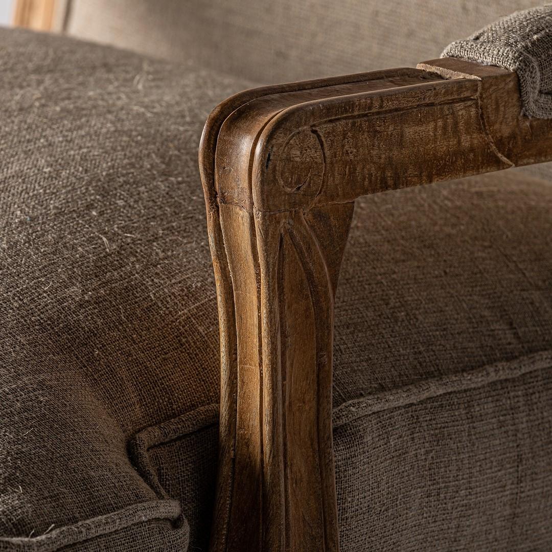 Bergere-Sessel aus Holz und Stoff im Louis-XV-Design mit Holz- und Stoffbezug im Zustand „Neu“ im Angebot in Tourcoing, FR