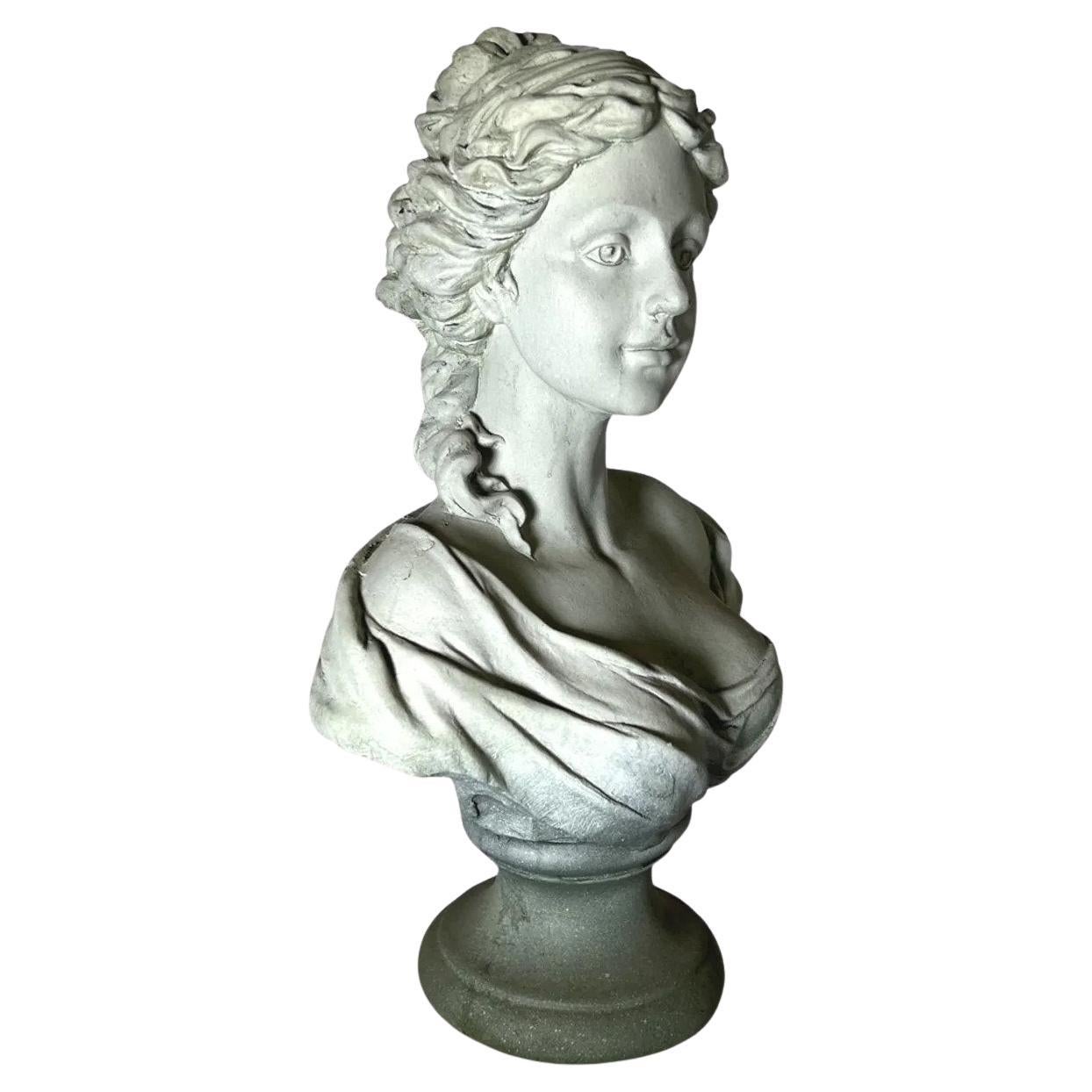 French Antoinette style Faux Stone Maiden Bust For Sale