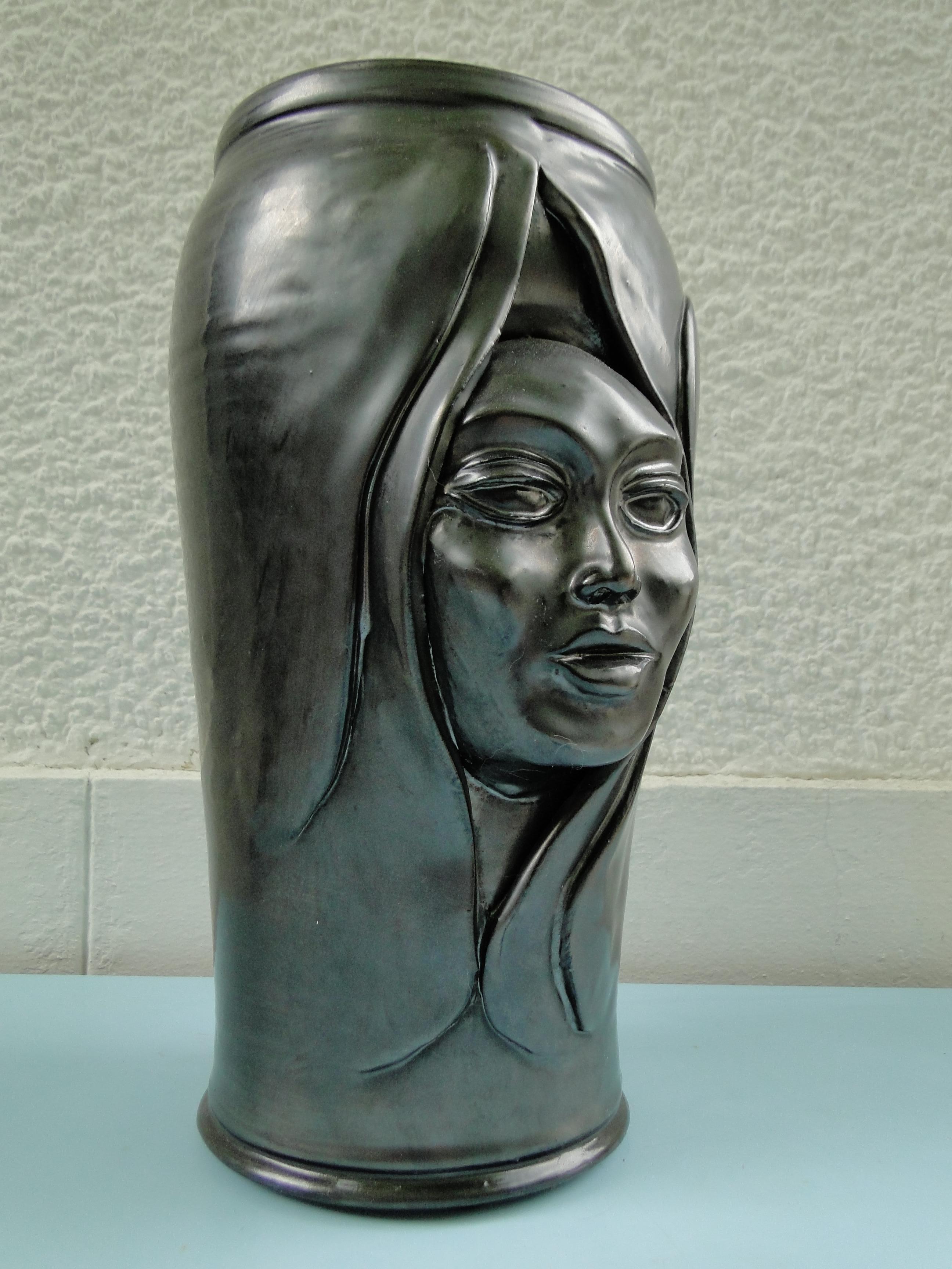 Mid-20th Century French Antropomorphic ceramic vase from the 1950s 1950 France For Sale