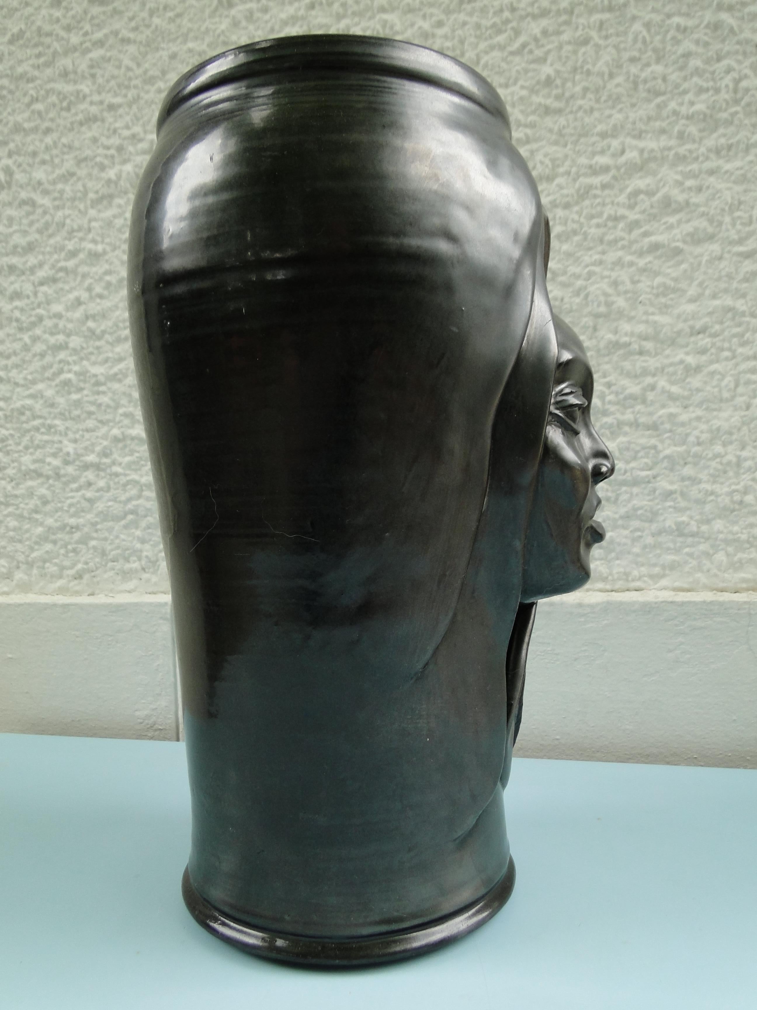 Ceramic French Antropomorphic ceramic vase from the 1950s 1950 France For Sale