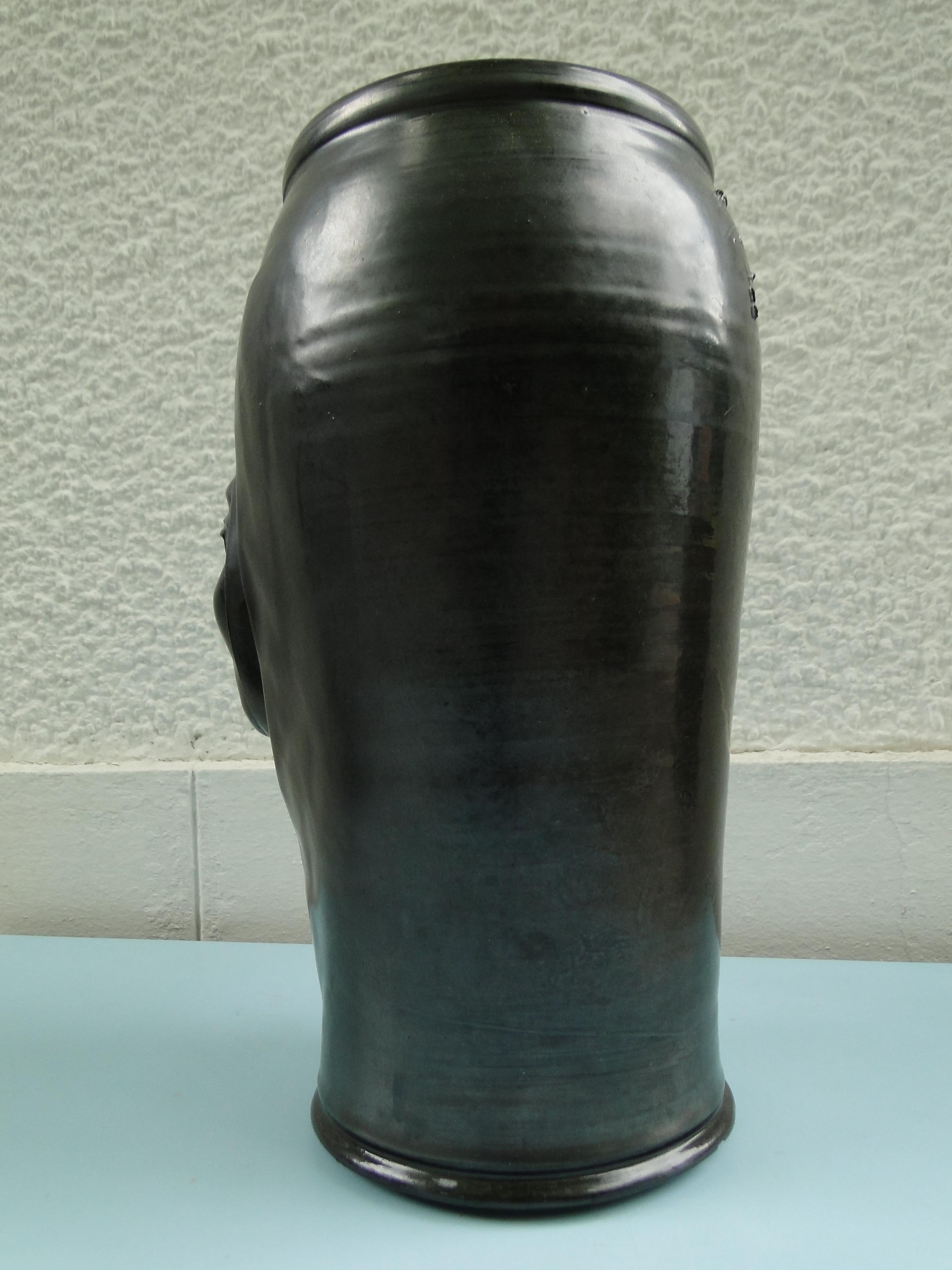 French Antropomorphic ceramic vase from the 1950s 1950 France For Sale 3
