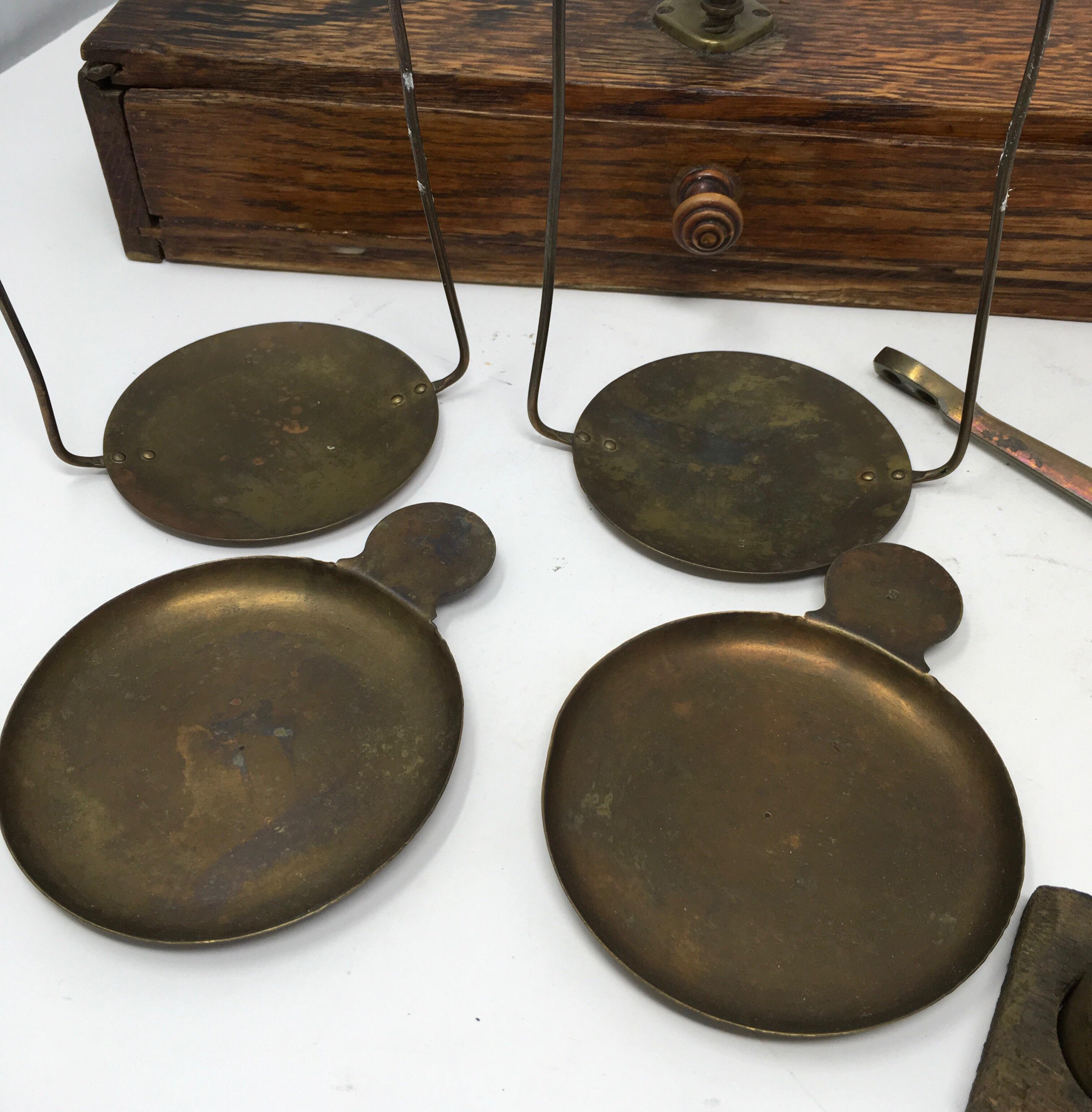 French Apothecary Brass Scales, circa 1800s 7