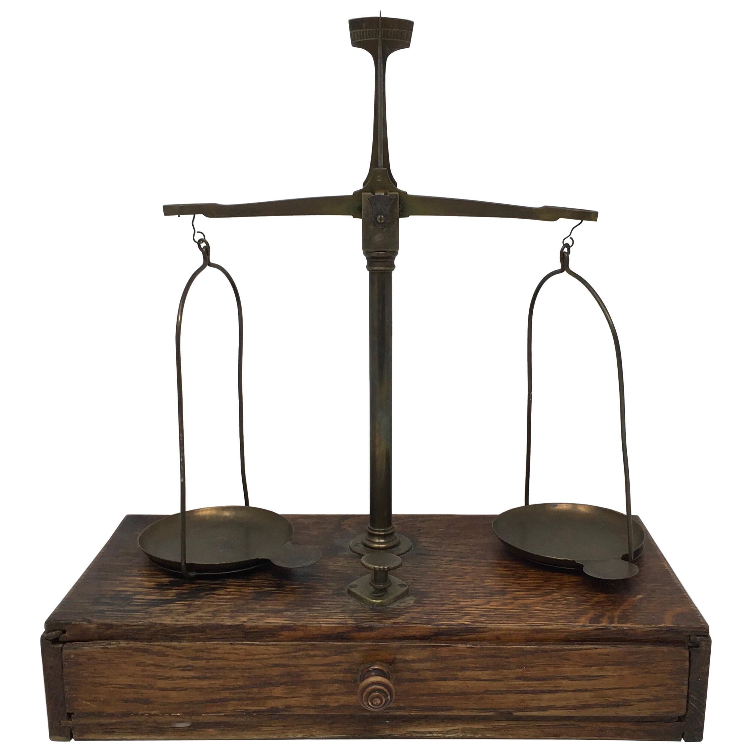 French Apothecary Brass Scales, circa 1800s