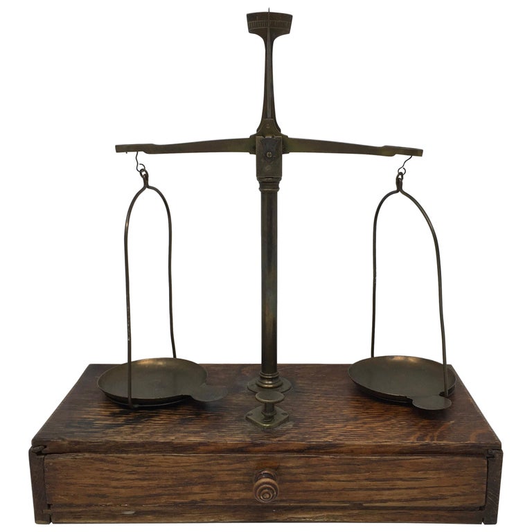 French Apothecary Brass Scales, circa 1800s