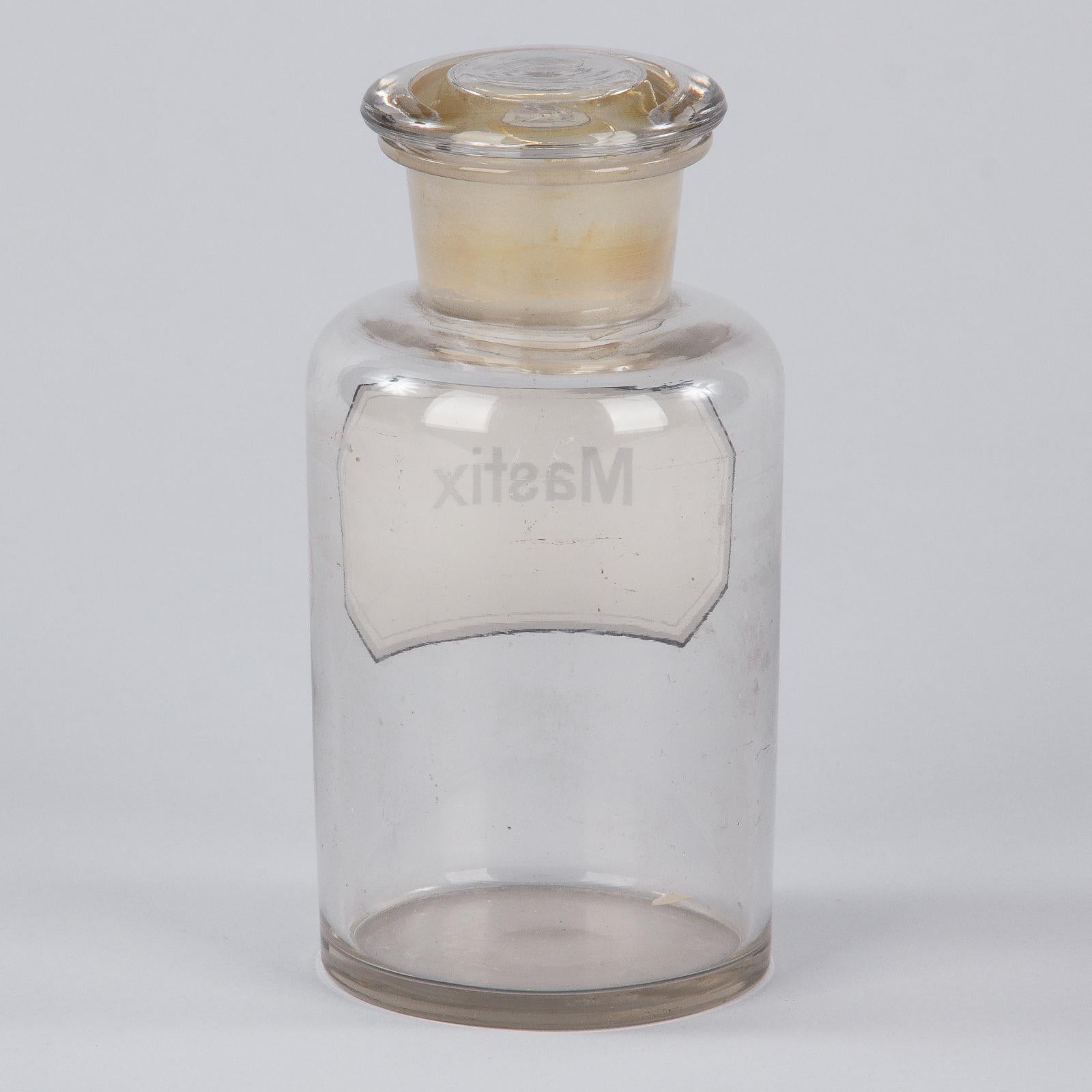 French Apothecary Glass Jar from Alsace Region, Early 1900s 10