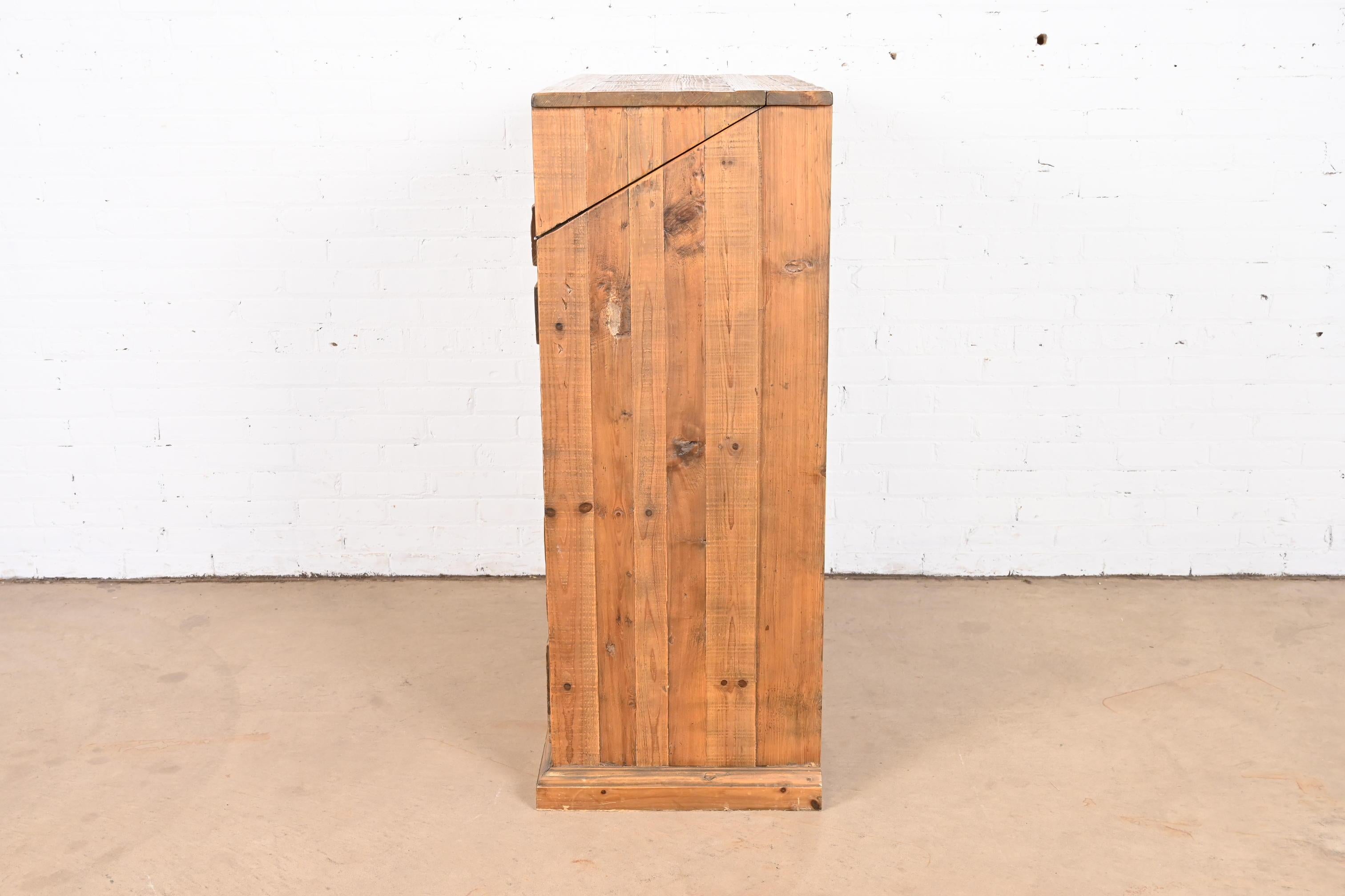 French Apothecary Style Rustic Pine Twelve-Drawer Chest of Drawers 5