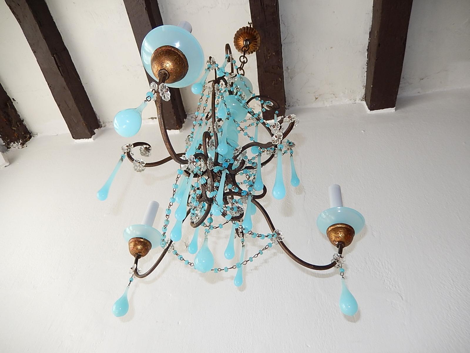 aqua blue chandelier