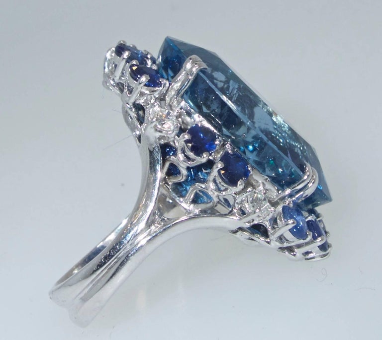 aquamarine and sapphire ring
