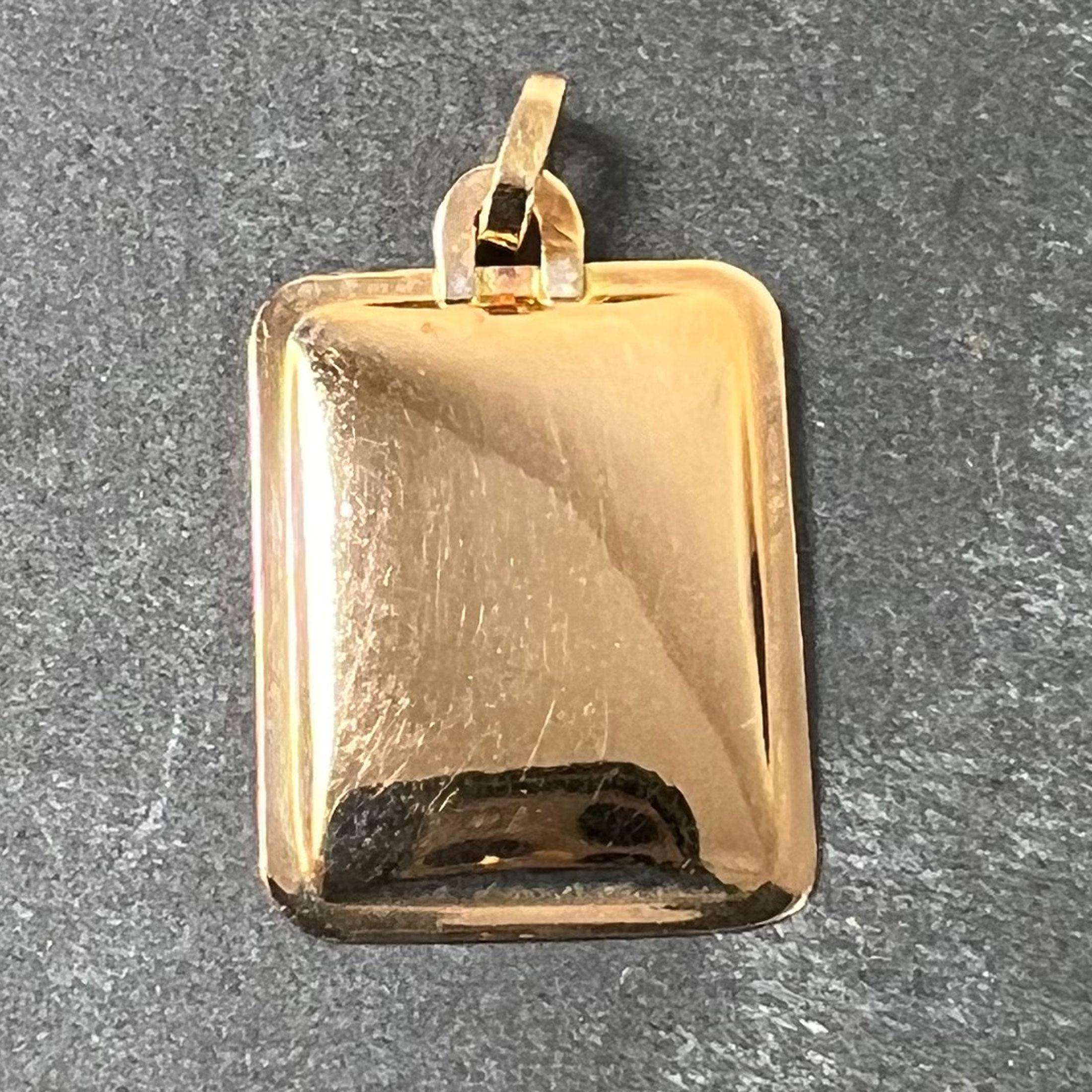 Pendentif médaille à breloques en or jaune 18K signe du Verseau Zodiac Bon état - En vente à London, GB