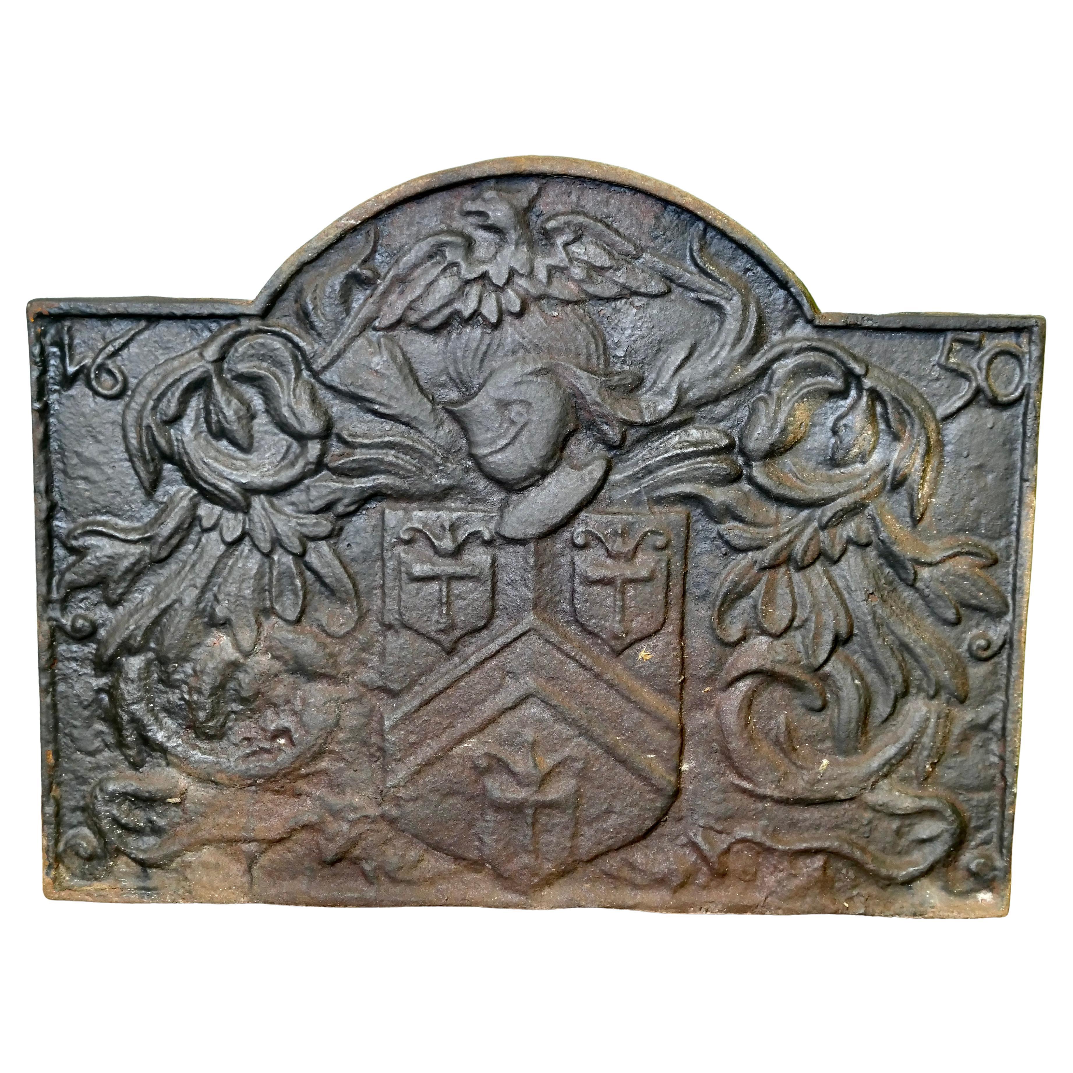 French Arch Top Fire Back. Armour and Eagle