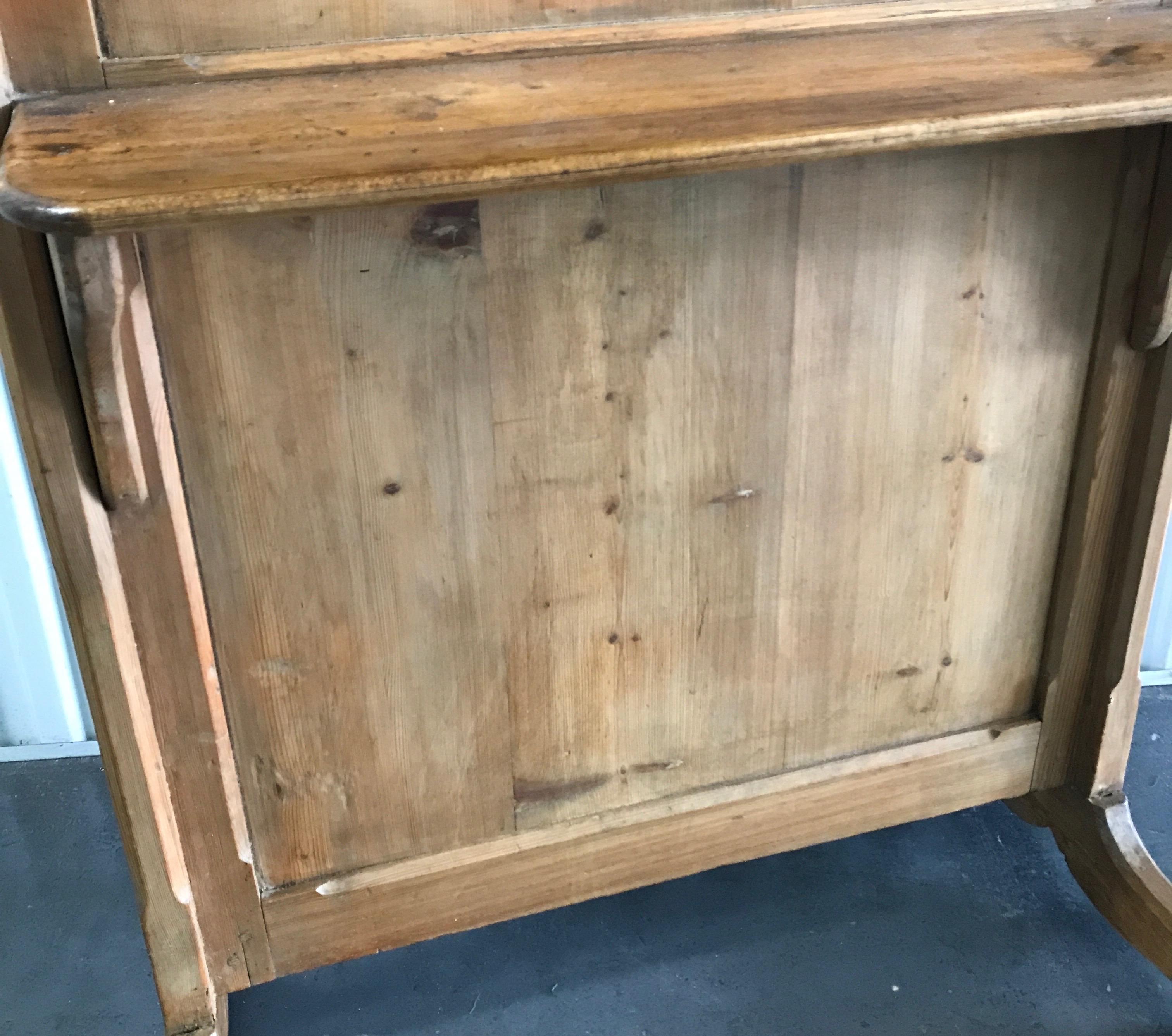 Pine French Arched Shaped Confessional For Sale