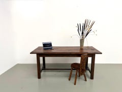 French architect worktop table in solid pine