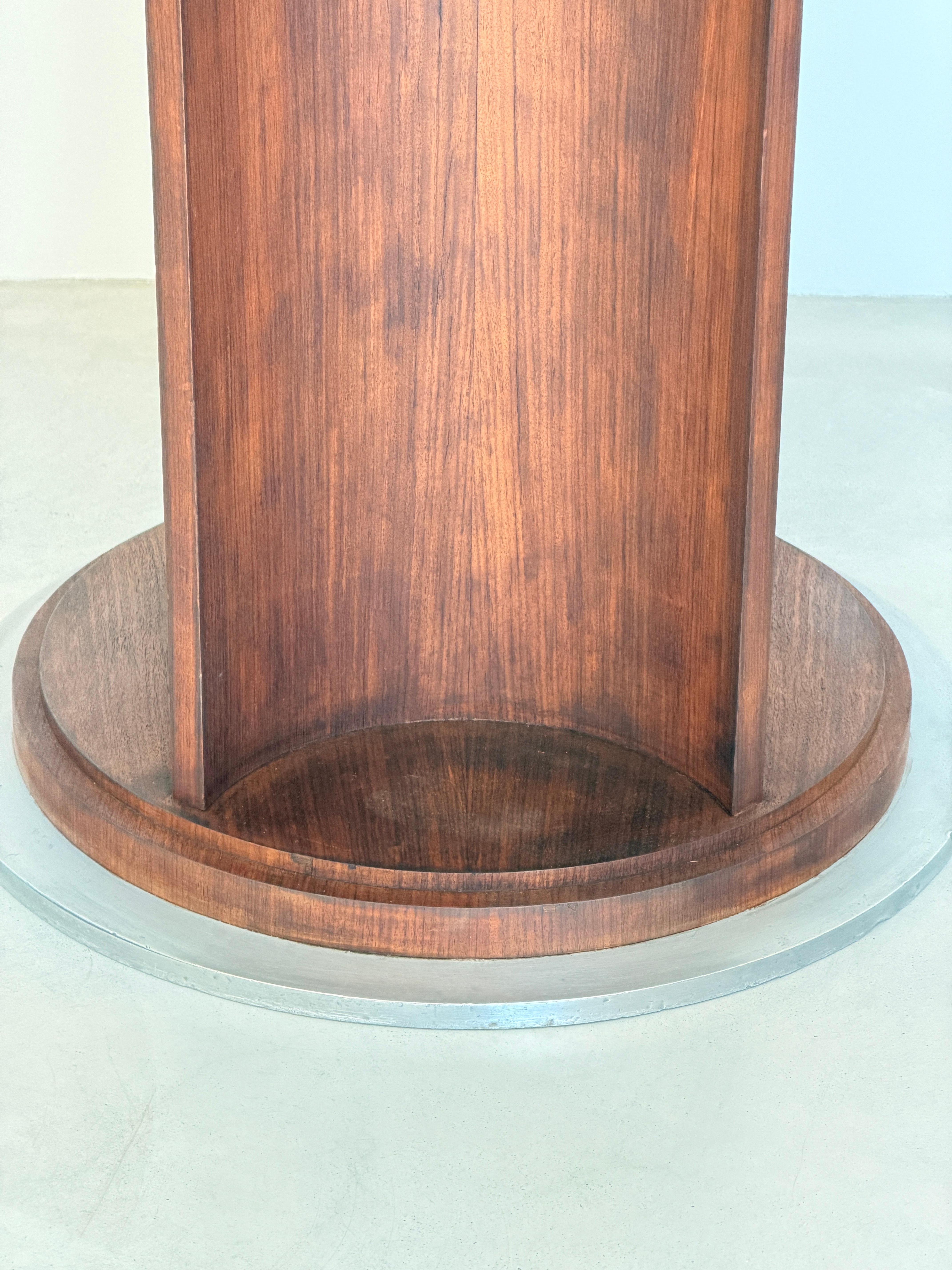 French Architectural Art Deco Table in Rosewood Veneer Attributed to Jules Leleu For Sale 6
