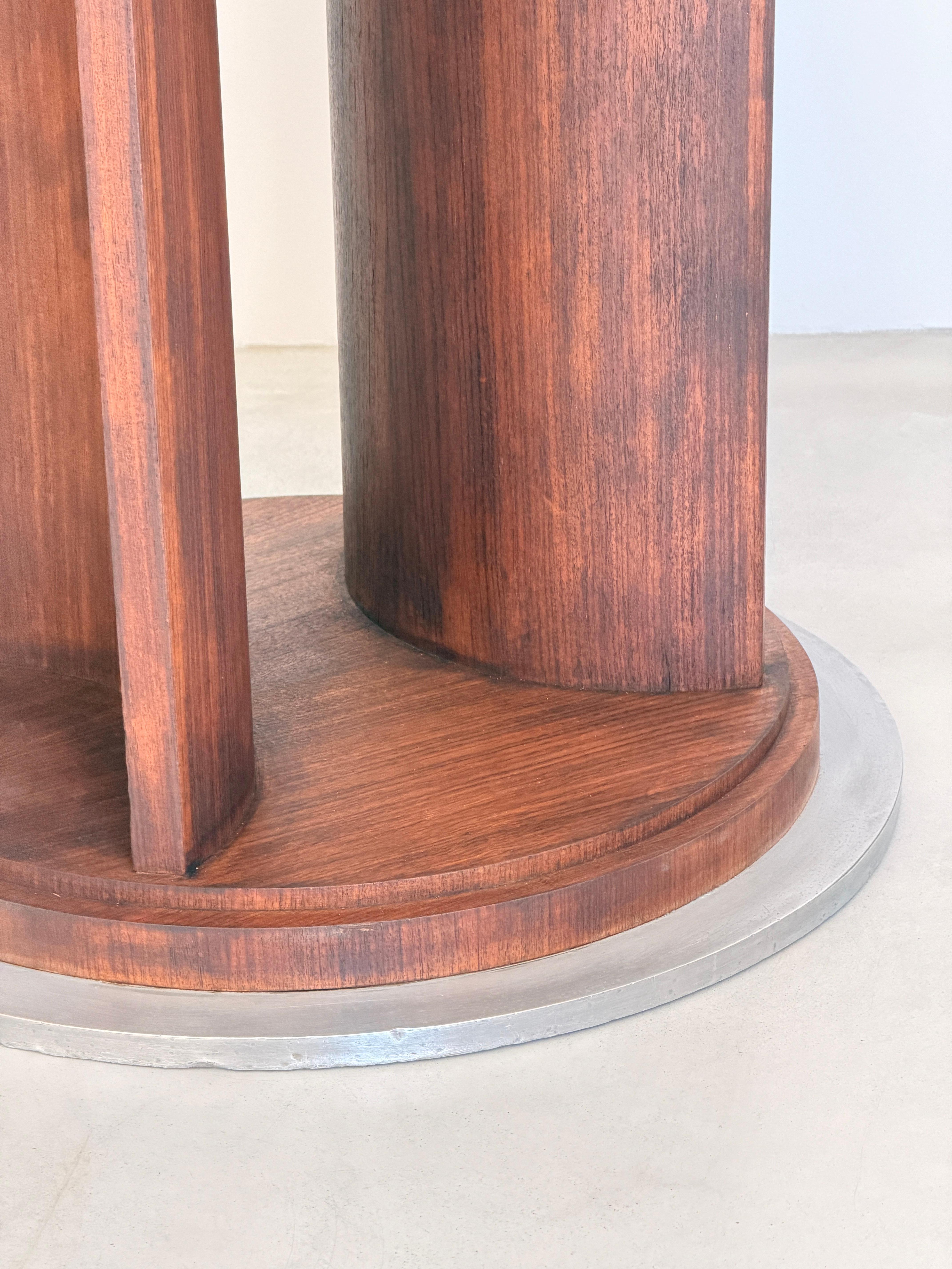 French Architectural Art Deco Table in Rosewood Veneer Attributed to Jules Leleu For Sale 9