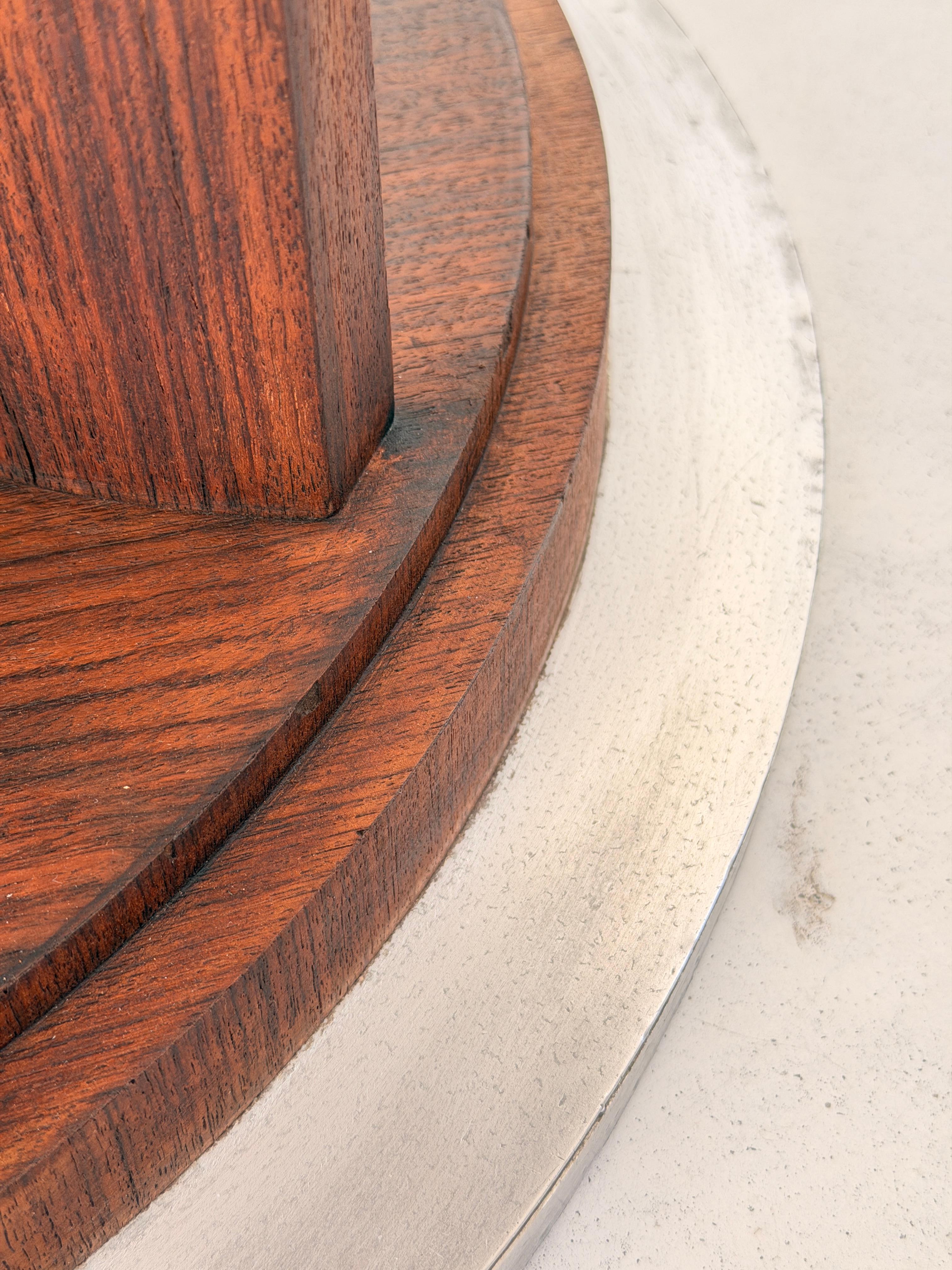 French Architectural Art Deco Table in Rosewood Veneer Attributed to Jules Leleu For Sale 11