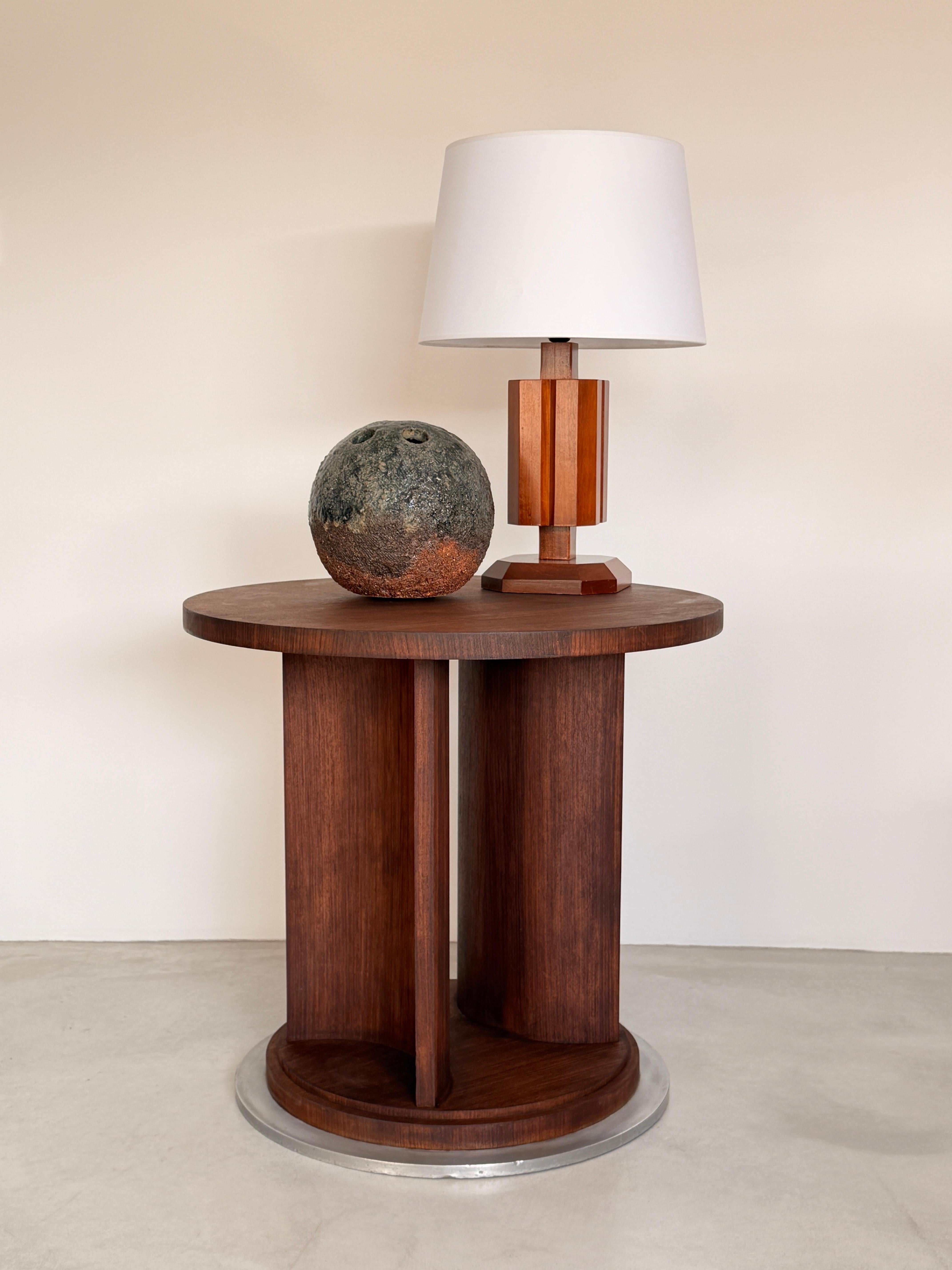 French Architectural Art Deco Table in Rosewood Veneer Attributed to Jules Leleu For Sale 15