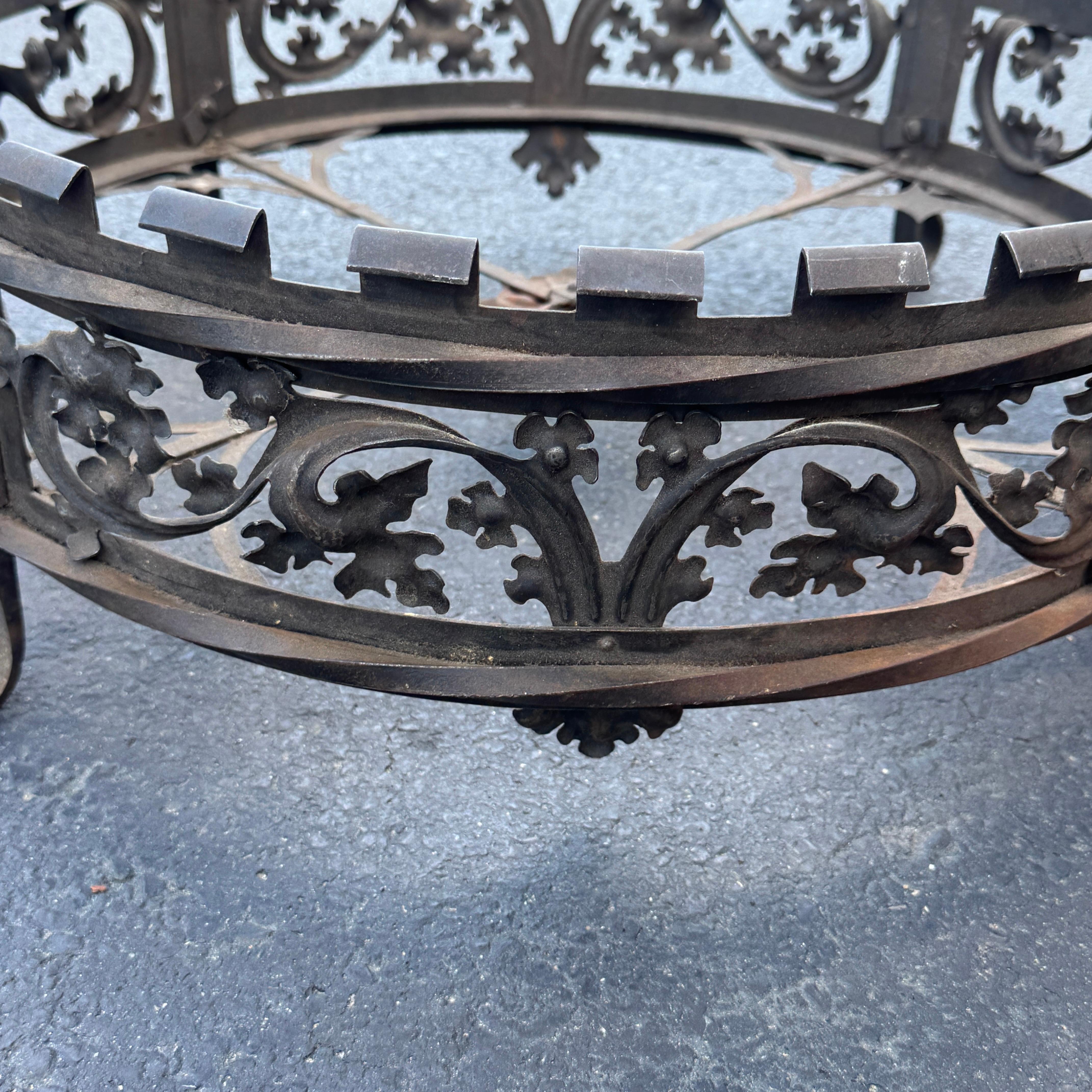 Metal French Architectural Crown Sculpture Fragment, 1910's For Sale
