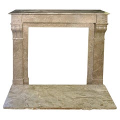 French Architectural Marble Fireplace Mantel
