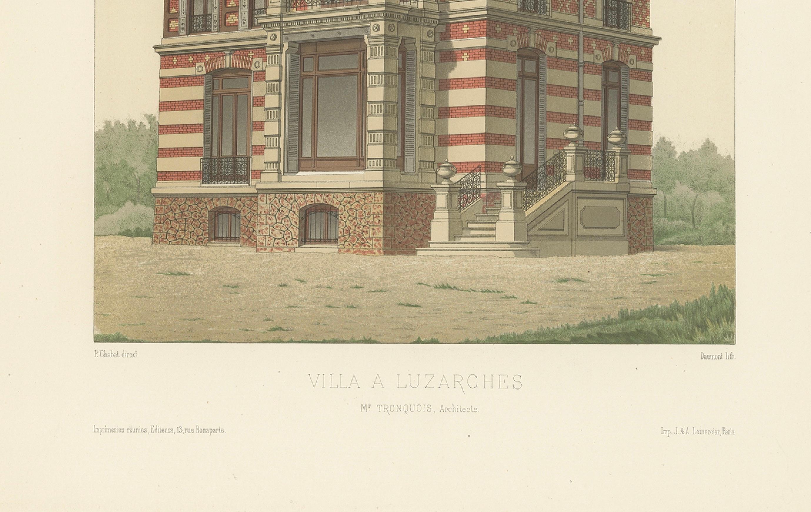 Pl. VII Villa a Luzarches, Chabat, um 1900 (20. Jahrhundert) im Angebot