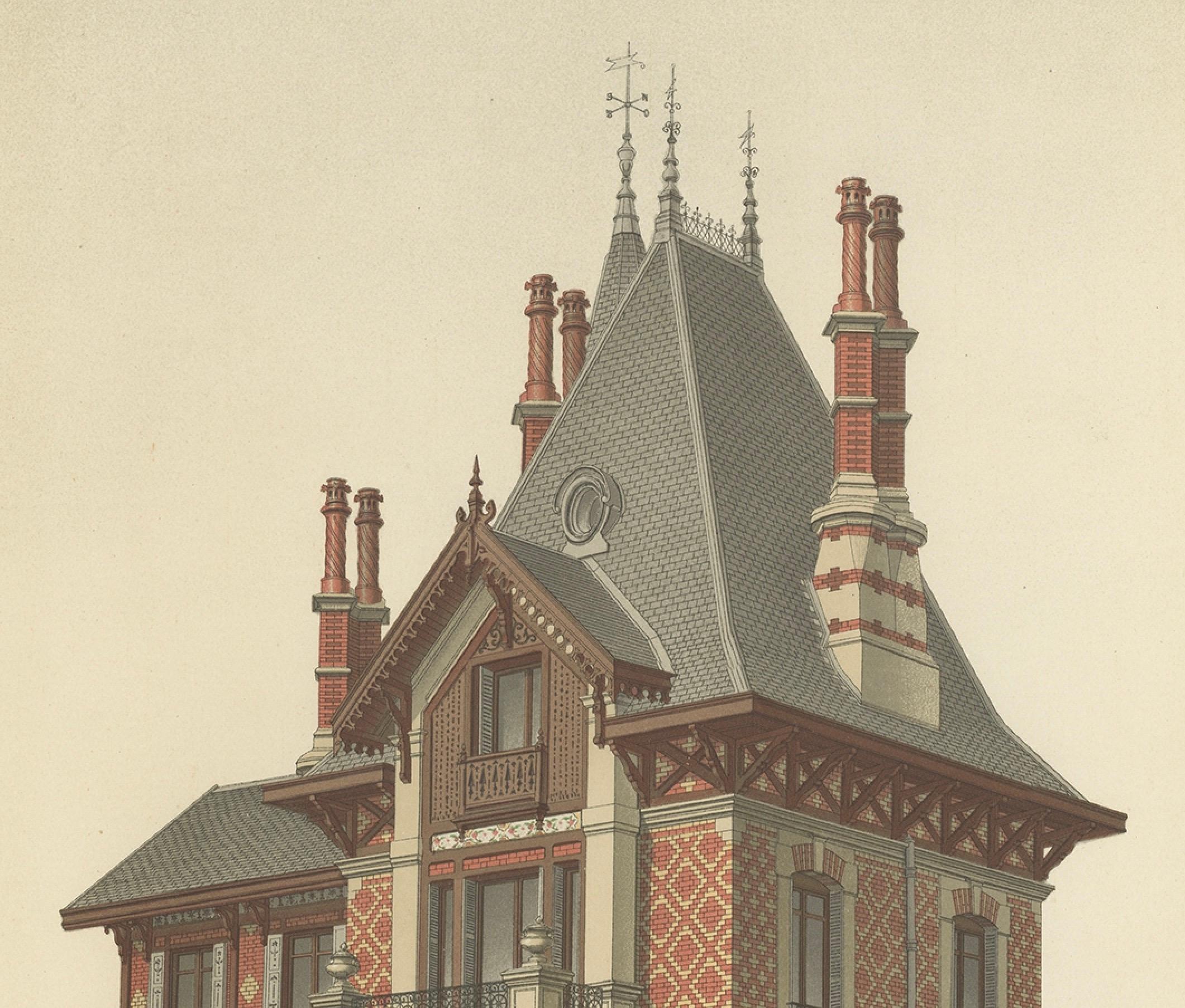 Pl. VII Villa a Luzarches, Chabat, um 1900 (Papier) im Angebot