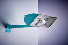 Mid-Century Modern Turquoise Wall Lamp with Geometric Shade, 1950s