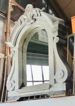 French Architectural Zinc Dormer Mirror from 19th Century