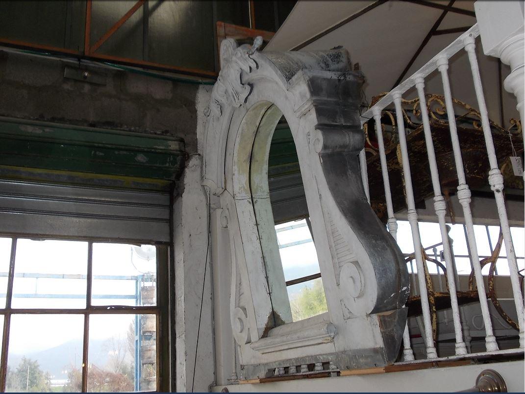 Baroque Revival French Architectural Zinc Dormer Mirror from 19th Century For Sale