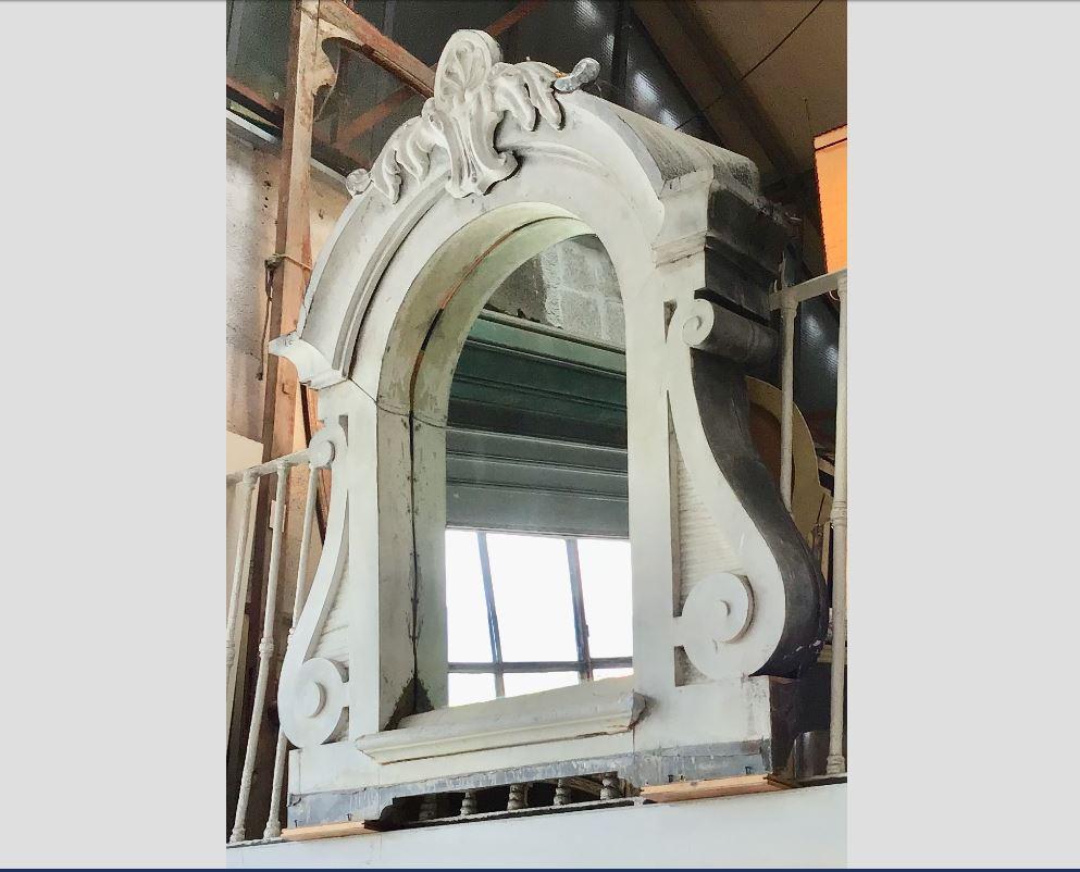 Baroque Revival French Architectural Zinc Dormer Mirror from 19th Century For Sale