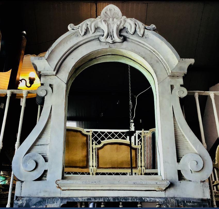 Mid-19th Century French Architectural Zinc Dormer Mirror from 19th Century For Sale