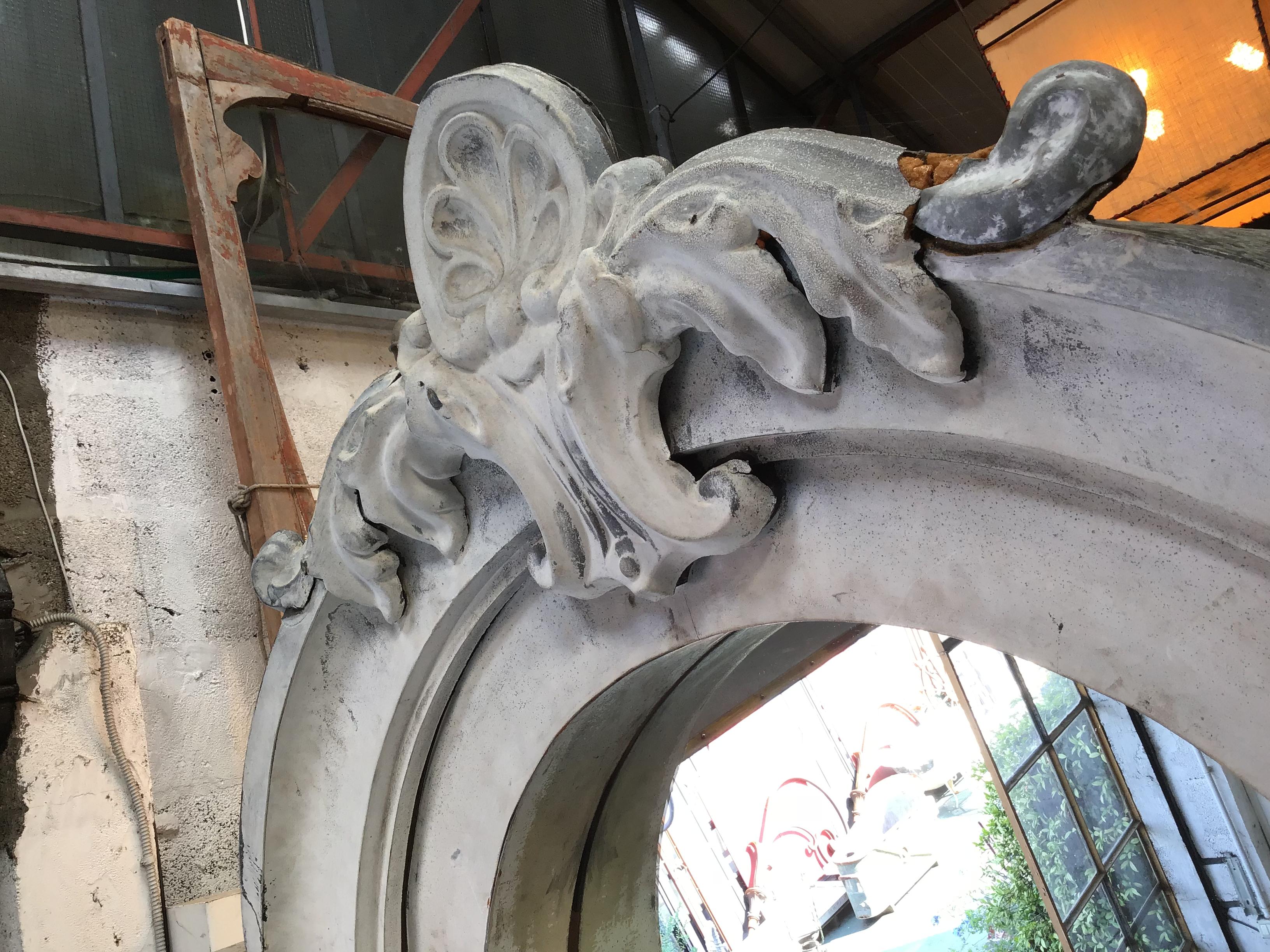 French Architectural Zinc Dormer Mirror from 19th Century For Sale 1
