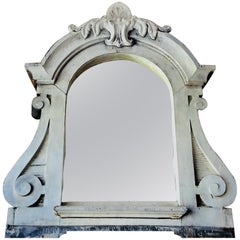 Antique French Architectural Zinc Dormer Mirror from 19th Century