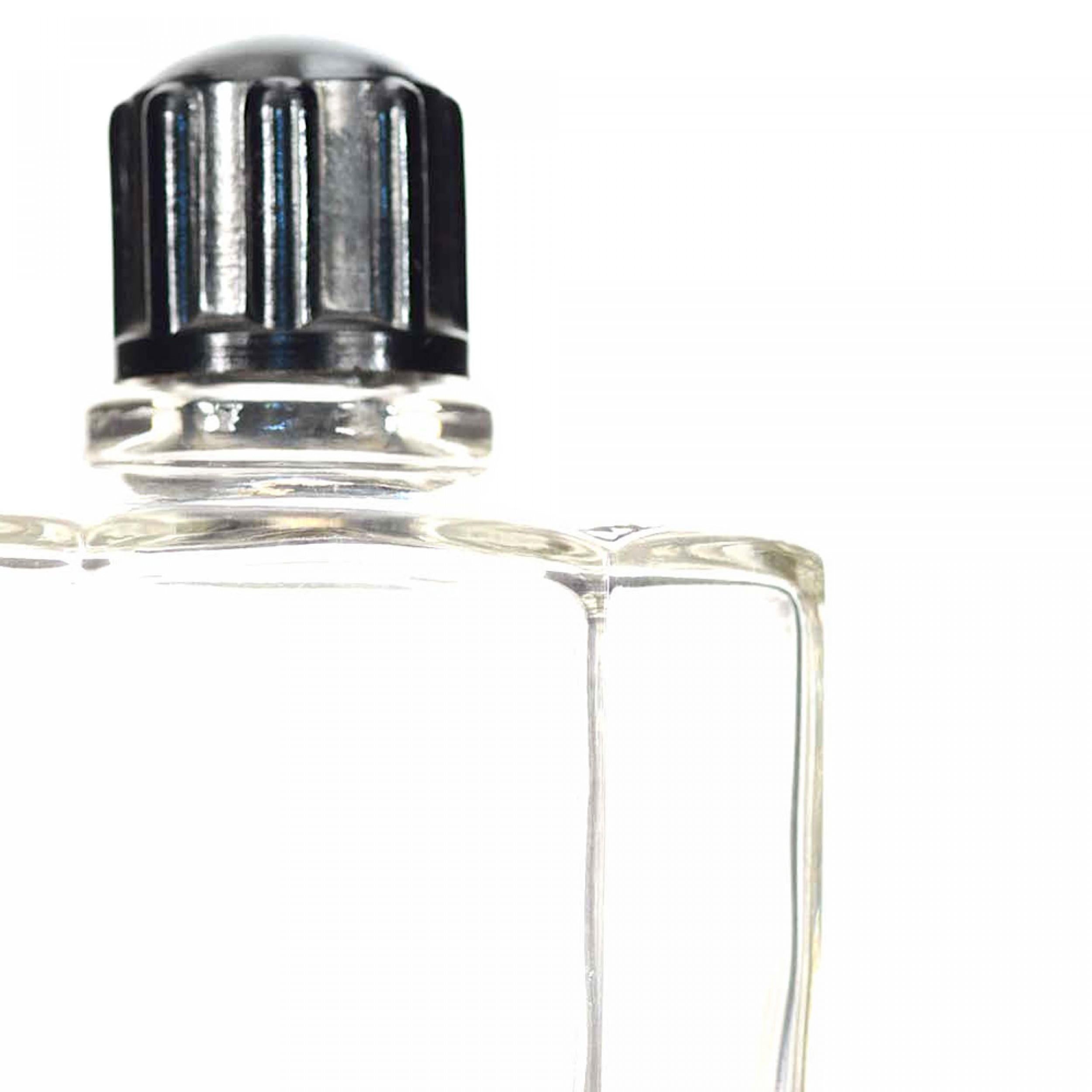 Smaltato French Ard Deco Faceted Glass Perfume Bottle in vendita