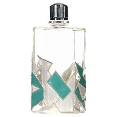 French Ard Deco Faceted Glass Perfume Bottle