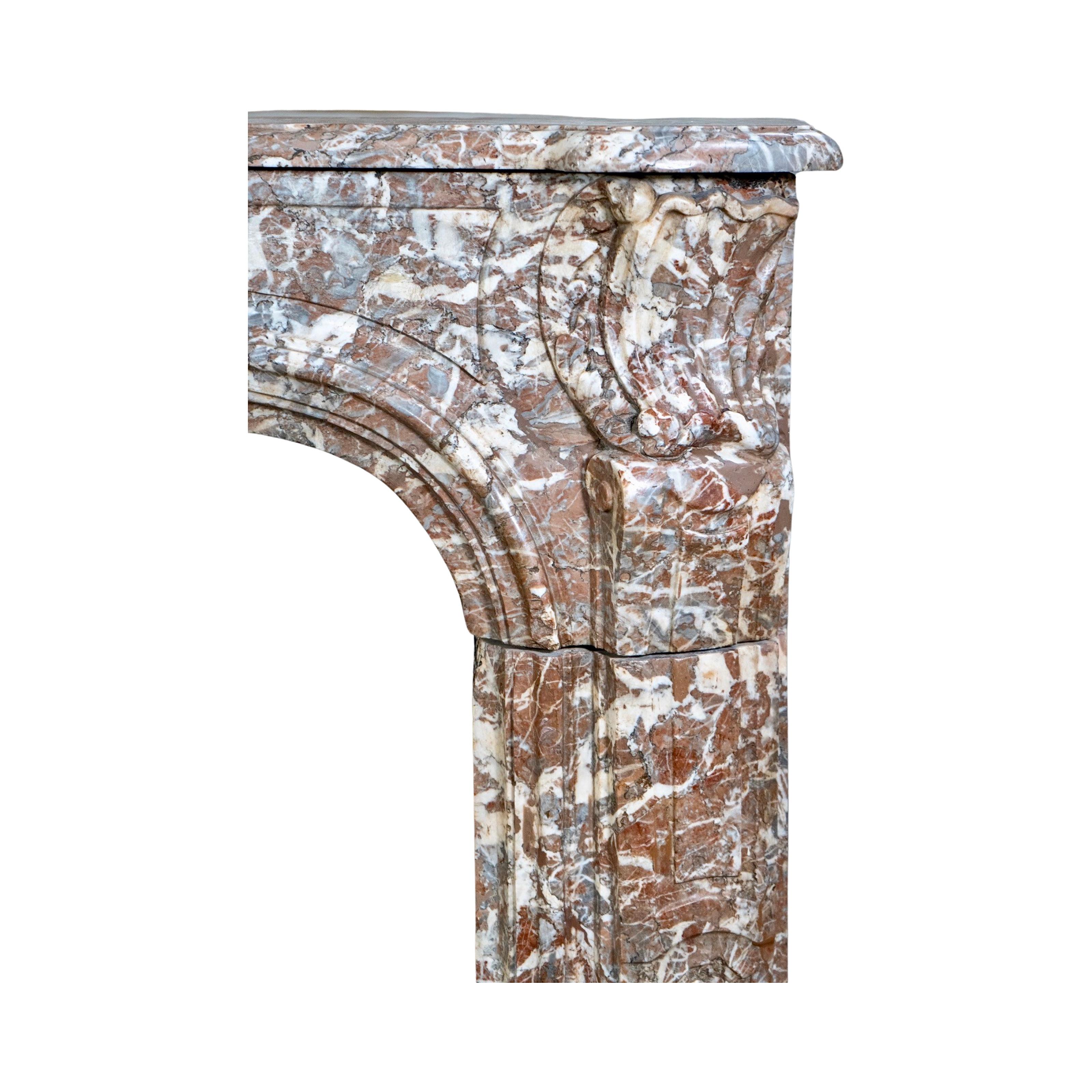 French Ardennes Grey Marble Mantel In Good Condition For Sale In Dallas, TX